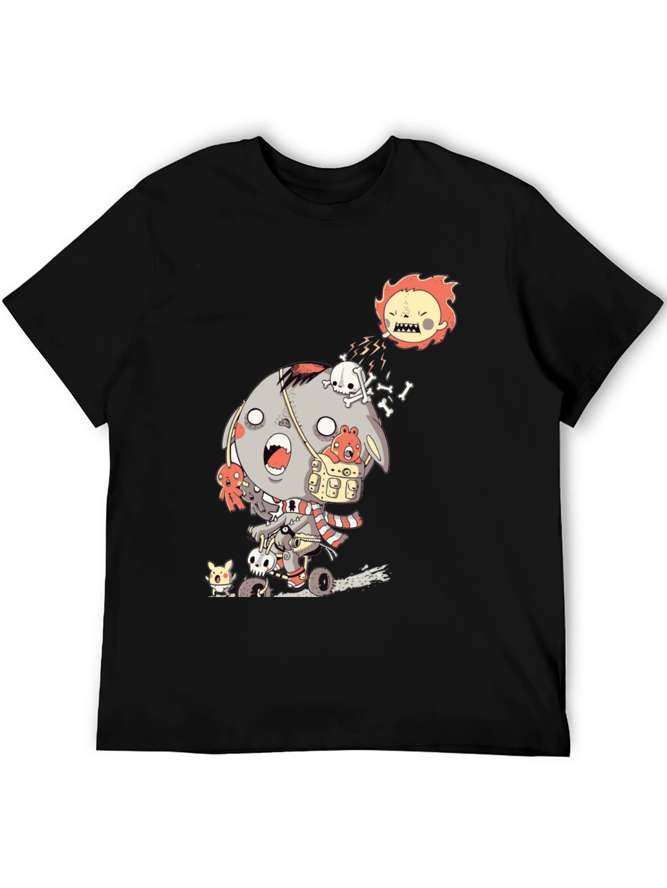 Black Zombie Kid Ride Funny Graphic Tee - Cool Novelty T-Shirt view 5