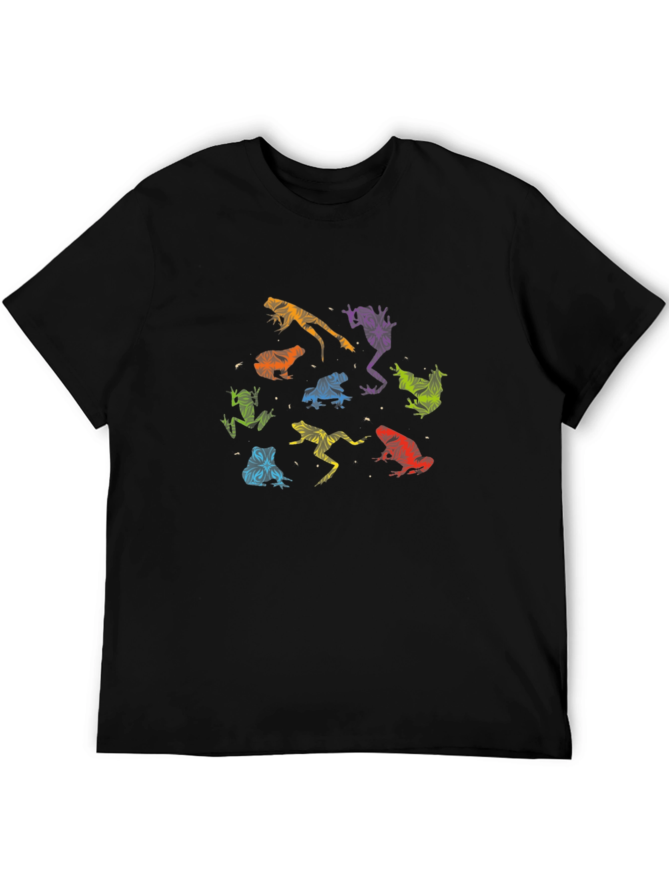 Black Rainbow Frog T-Shirt - Unique Pattern Tee view 5
