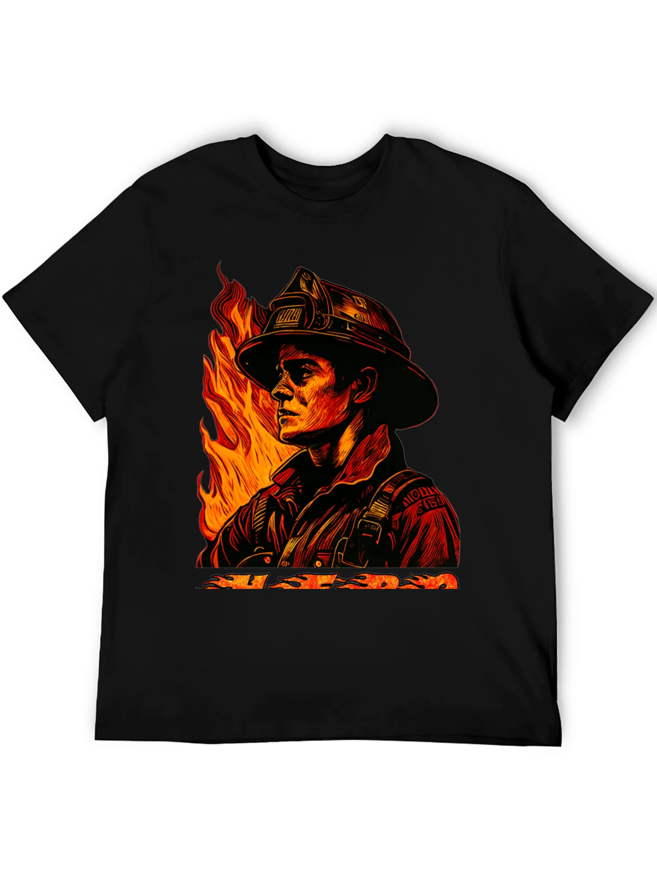 Black Firefighter Graphic Tee - Courage Under Fire view 5