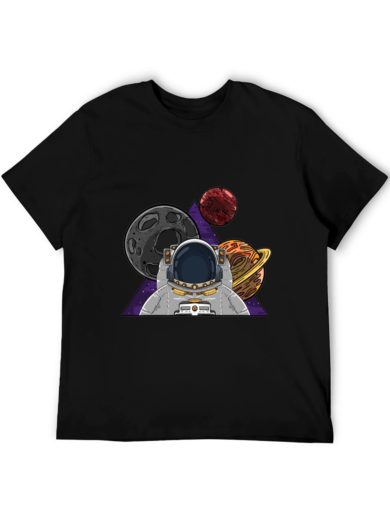 Black Astronaut & Planets Graphic T-Shirt view 5