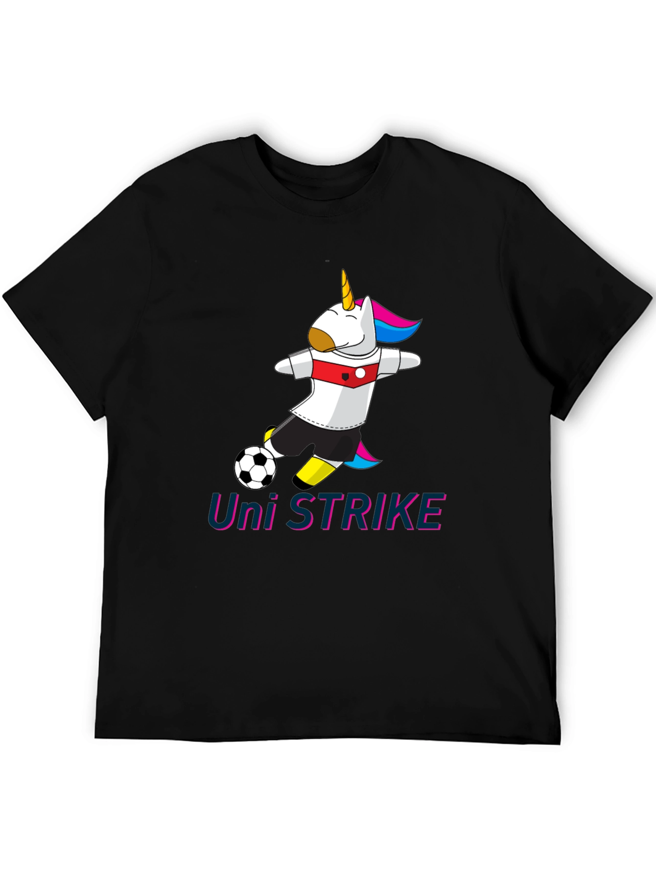 Black Uni Strike Soccer T-Shirt - Black Cotton Blend view 5