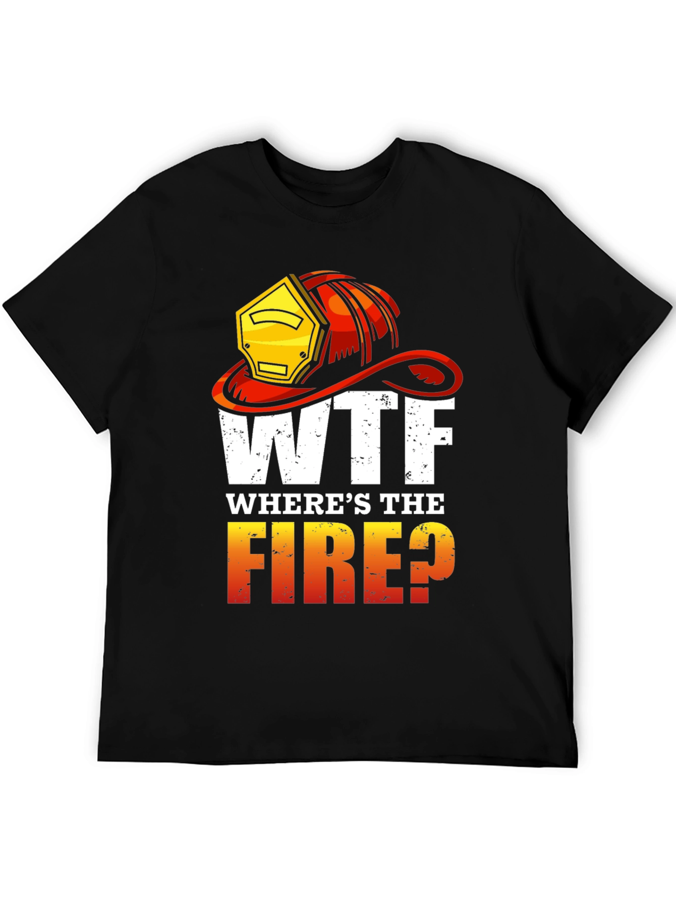 Black WTF Where's the Fire? Graphic Tee view 5
