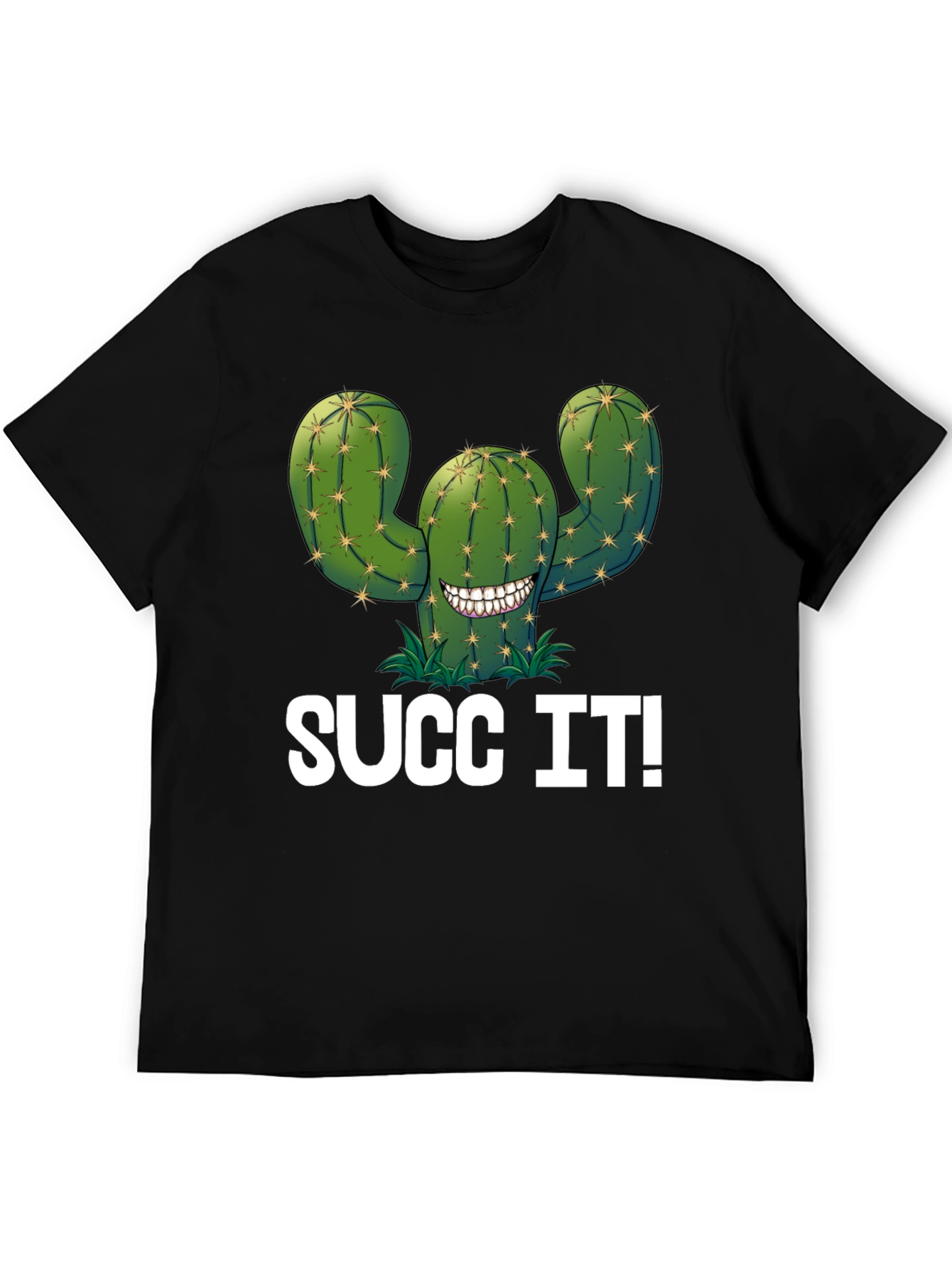Black Succ It! Cactus Graphic T-Shirt - Novelty Tee view 5