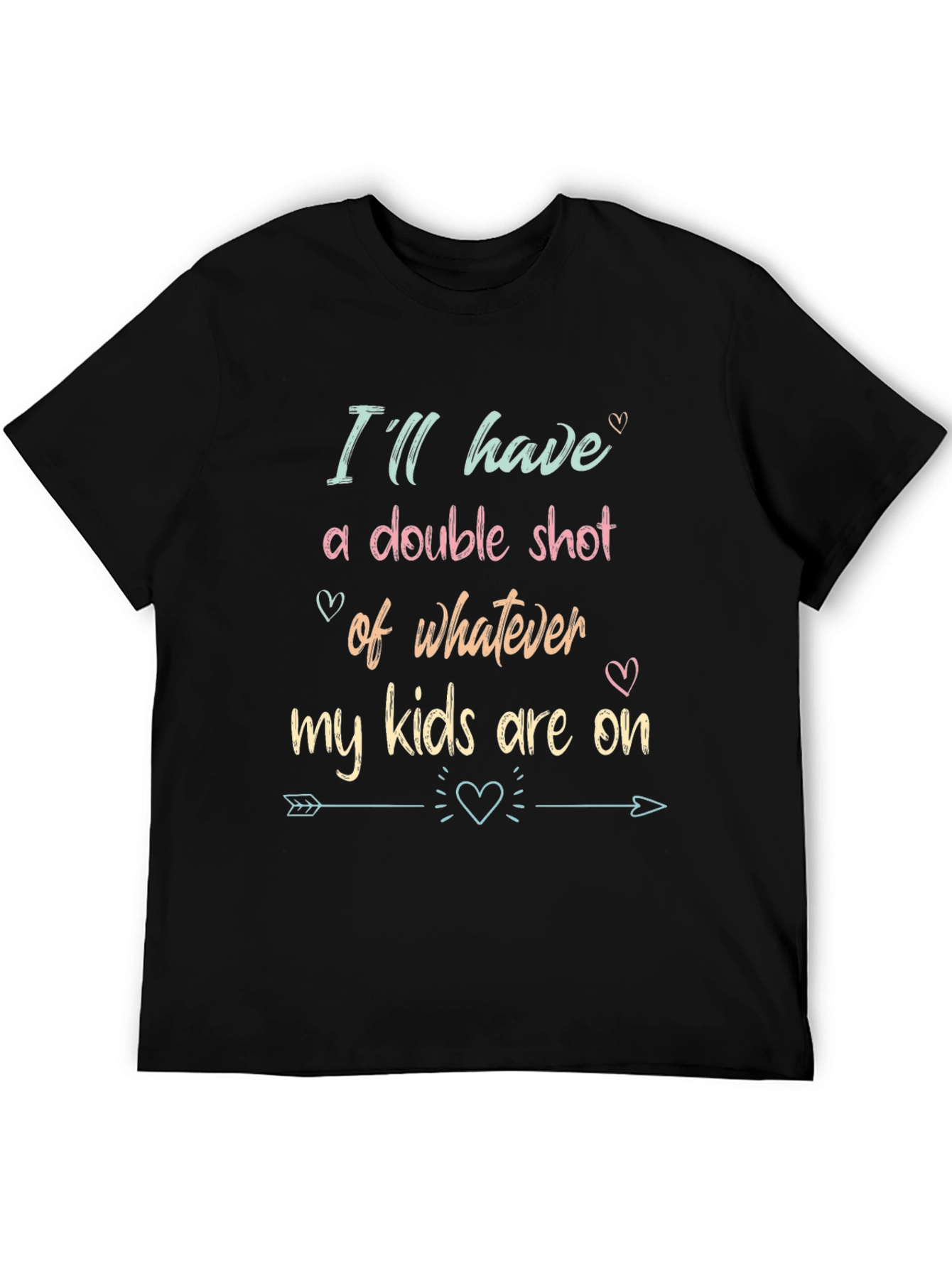 Black Double Shot T-Shirt: Humorous Parenting Apparel view 5