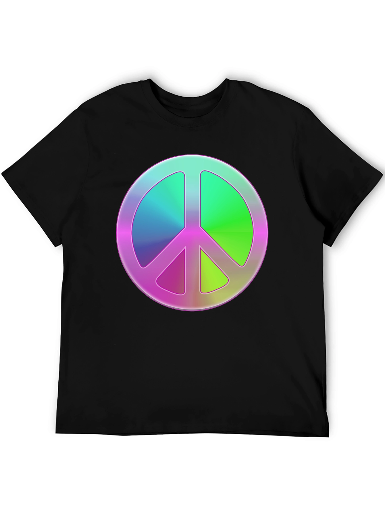 Black Peace Sign Graphic Tee - Retro Style view 5