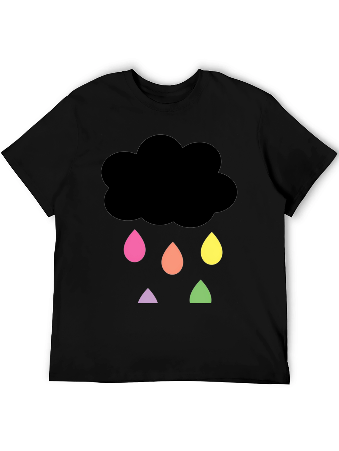Black Rainy Cloud Graphic Tee - Unisex Black T-Shirt view 5