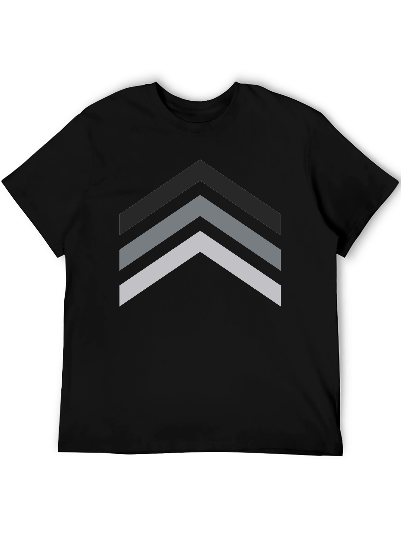 Black Modern Geometric Arrow Black T-Shirt view 5