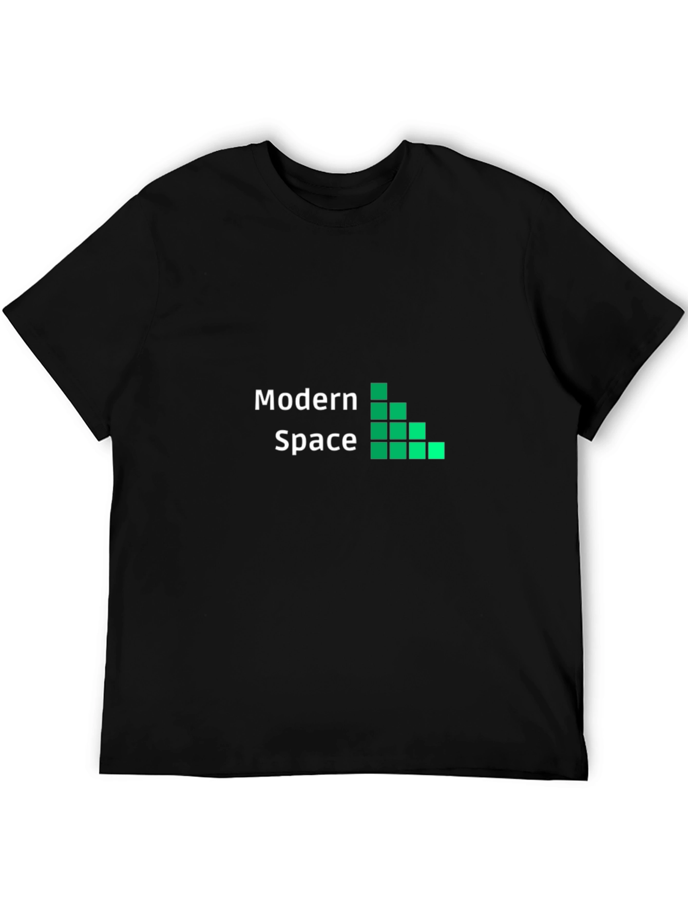 Black Modern Space Black Graphic Tee for Men view 5