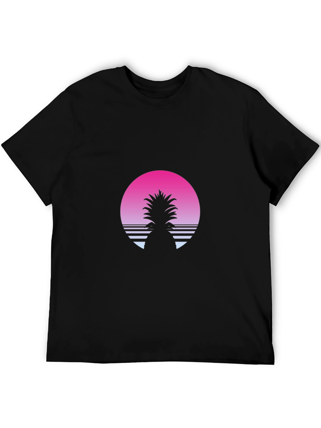 Black Retro Pineapple Sunset T-Shirt - Black view 5
