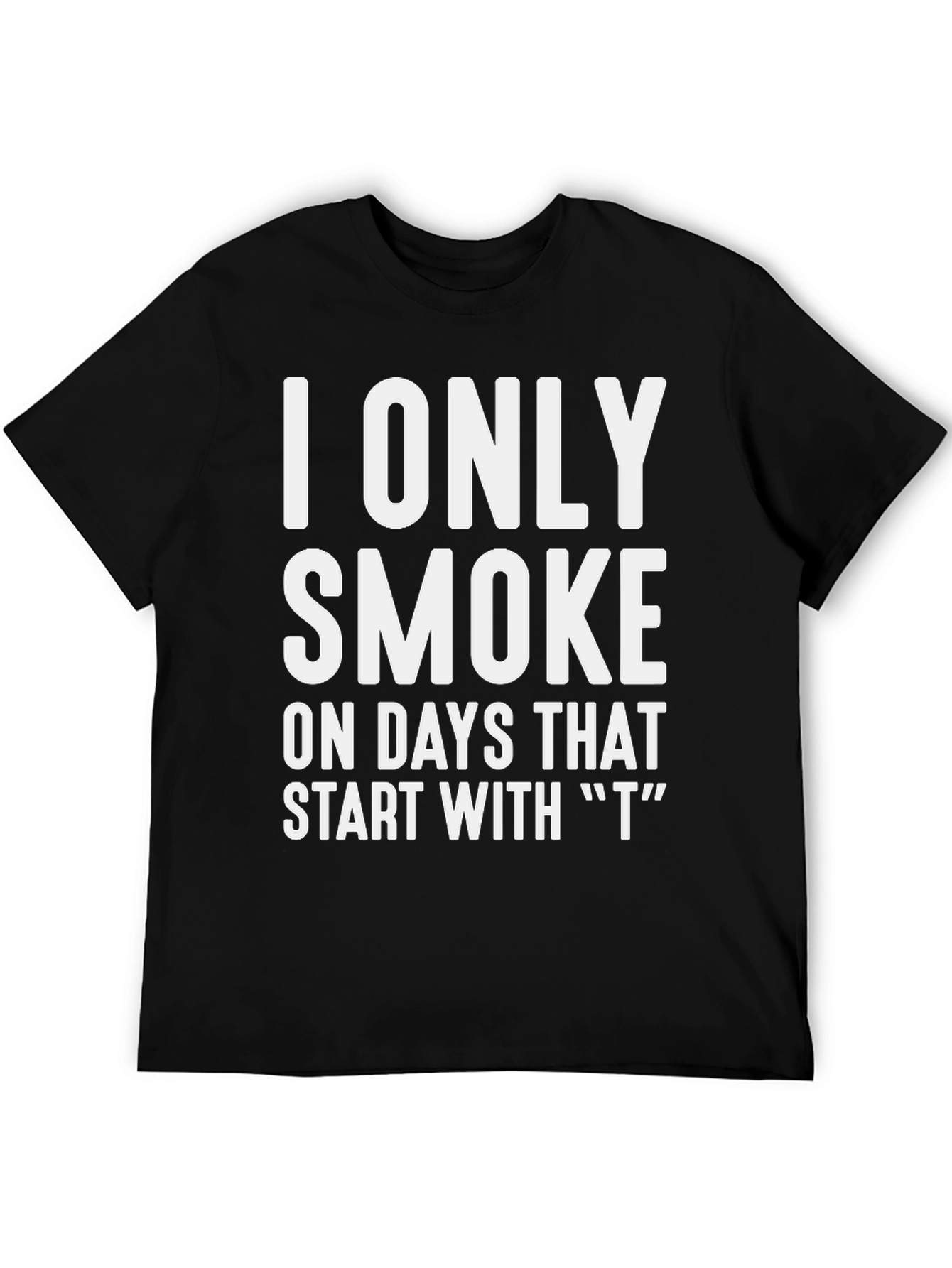 Black Humorous "I Only Smoke" Graphic T-Shirt view 5