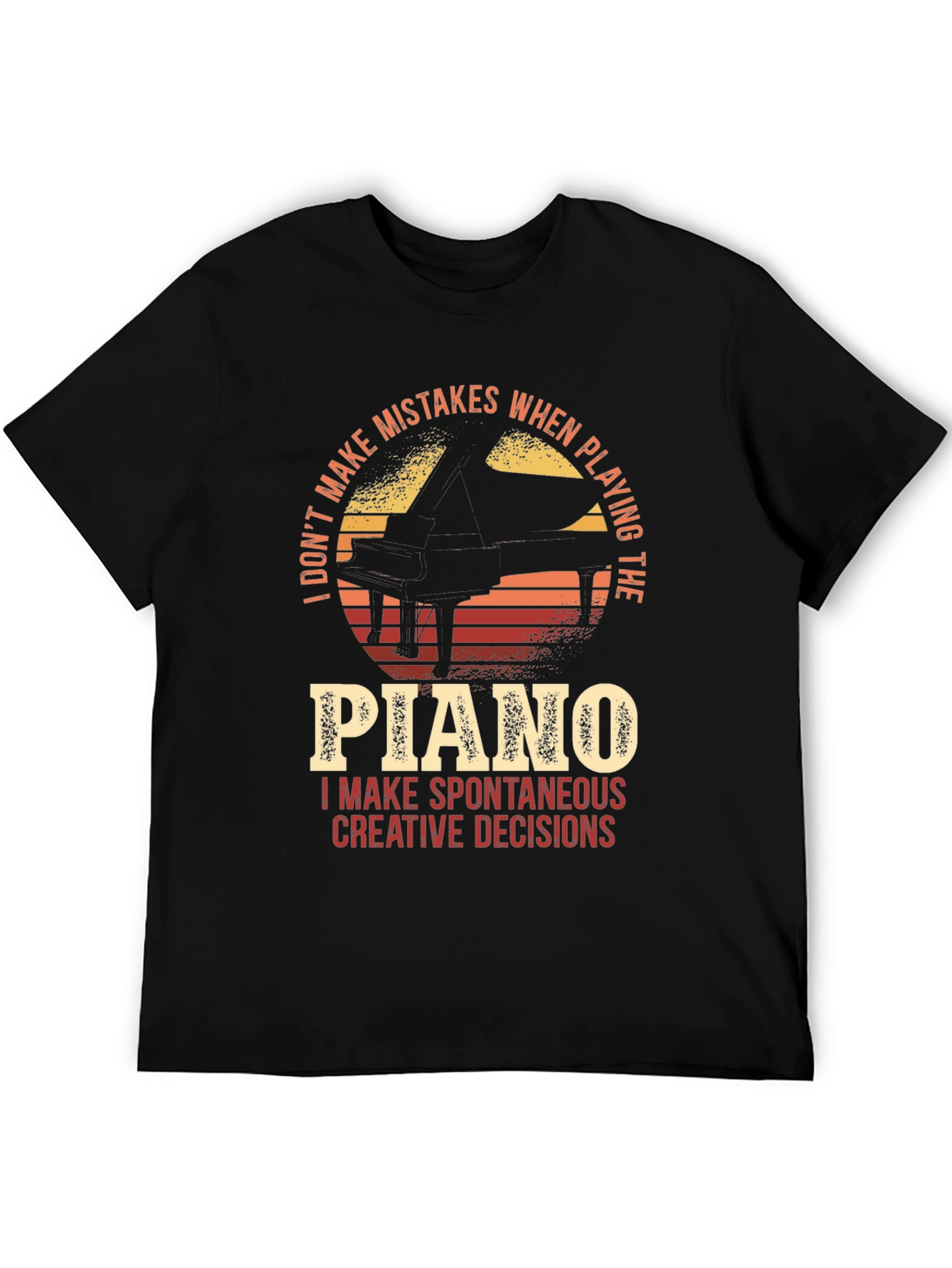 Black Piano Creative Decisions Graphic T-Shirt view 5