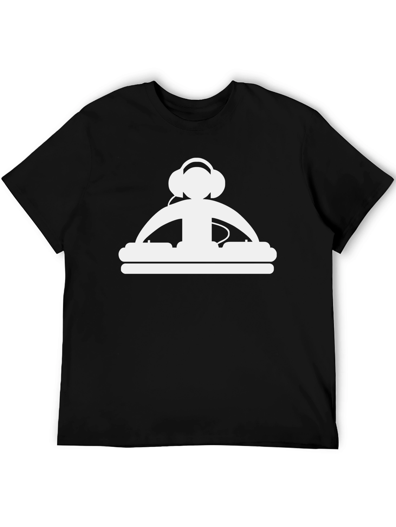 Black DJ Silhouette Graphic Black T-Shirt view 5