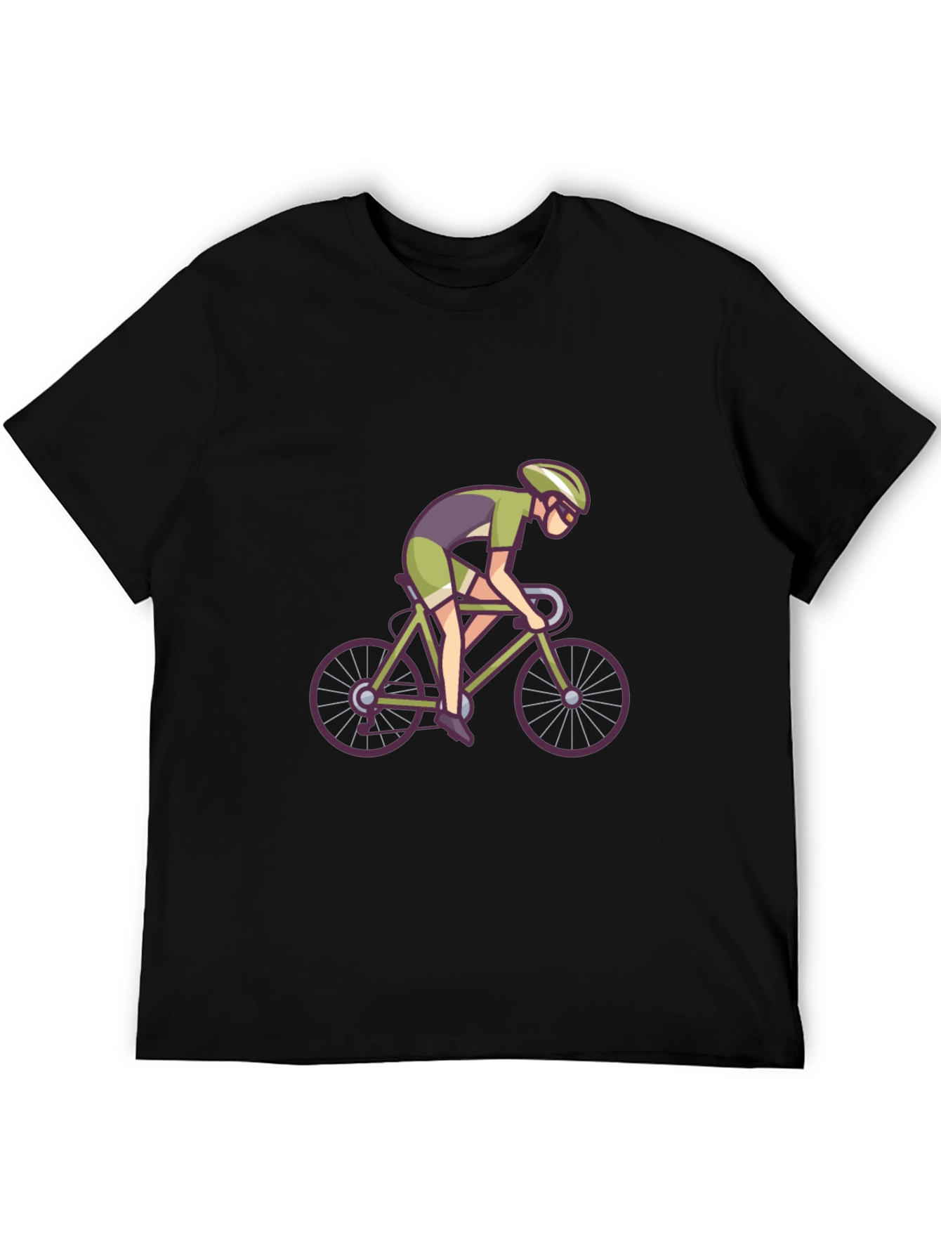 Black Cyclist Graphic Tee - Sporty Black T-Shirt view 5