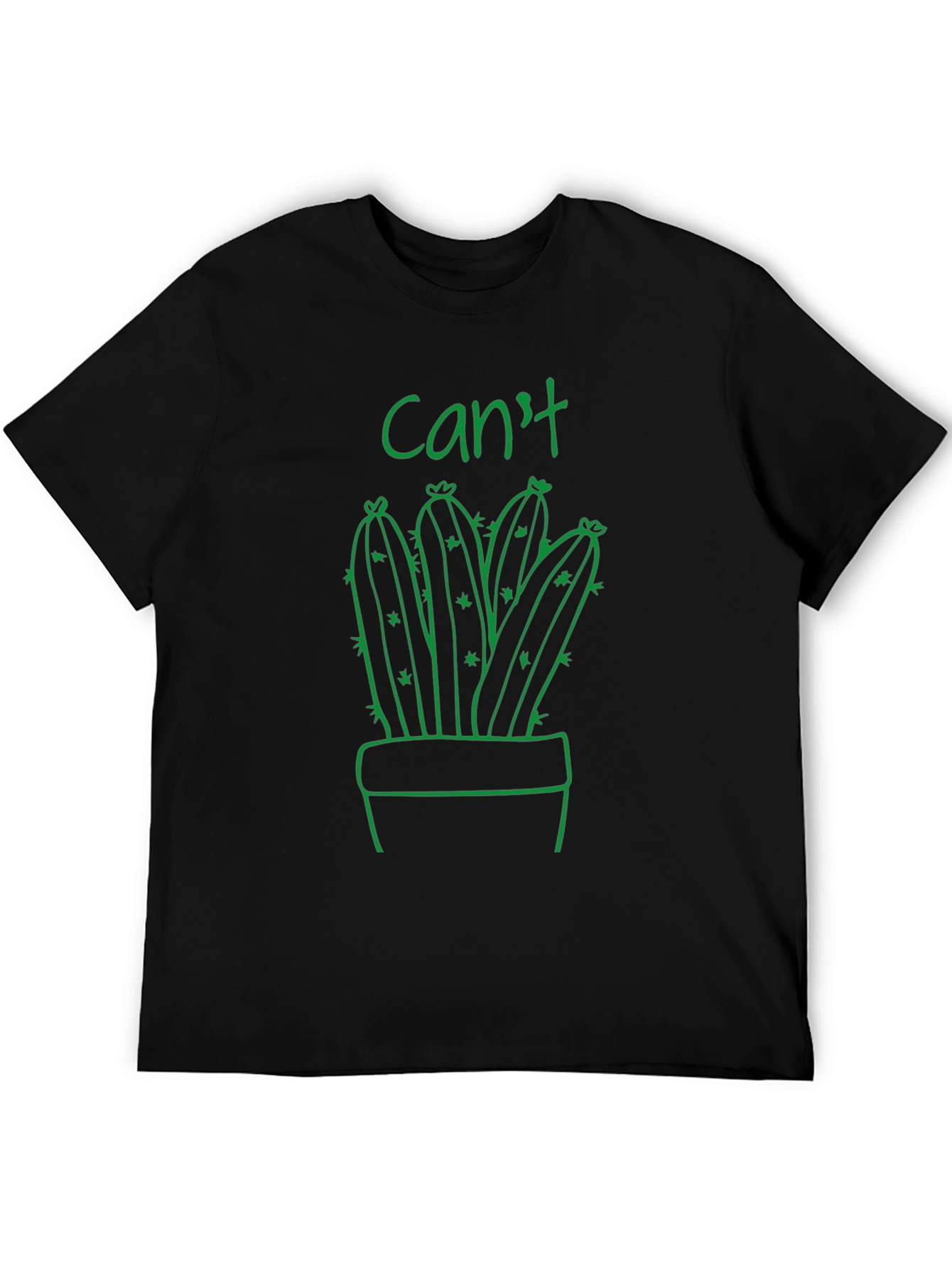 Black Cactus Pun Graphic Tee - "Can't" view 5