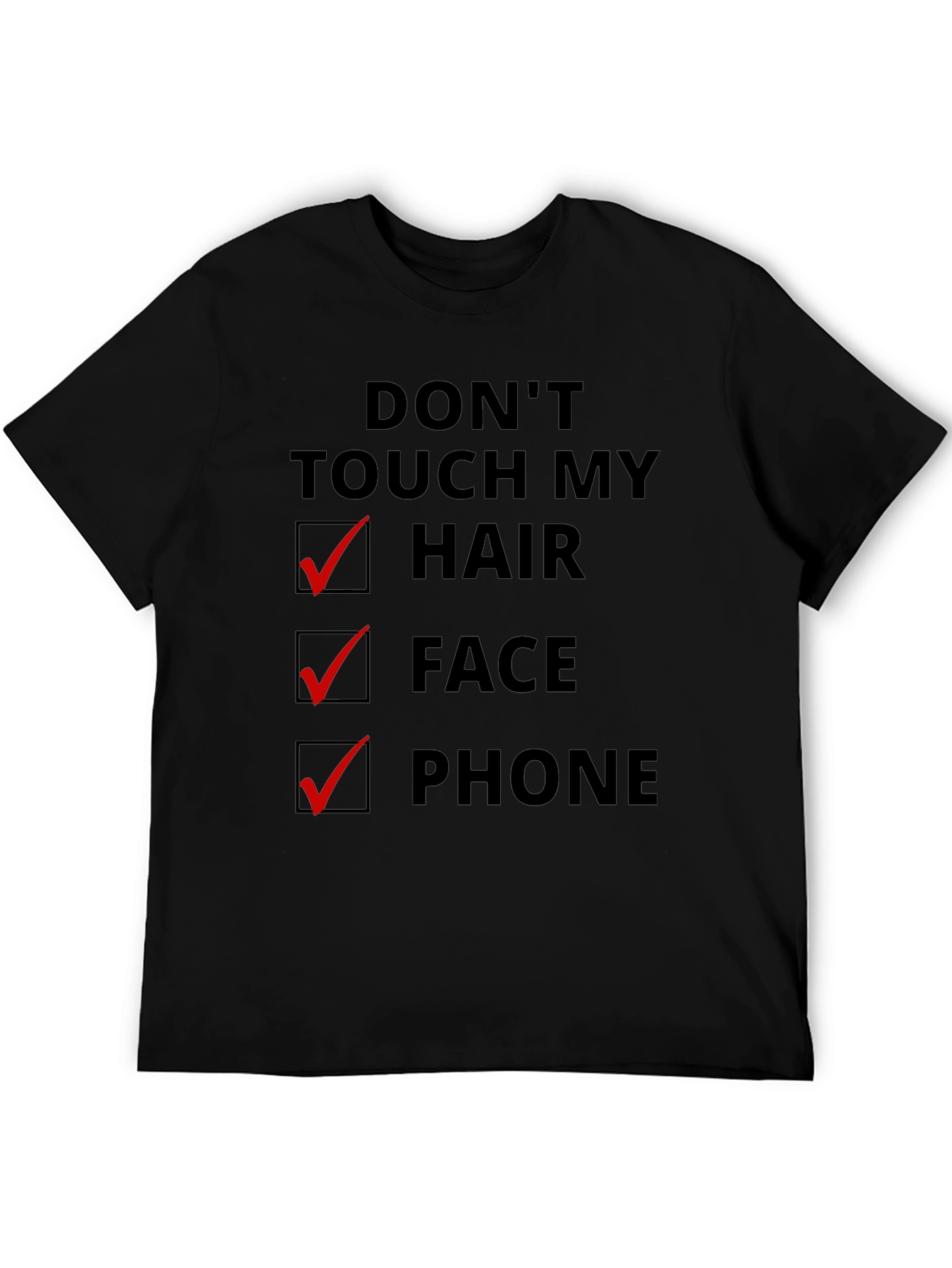 Black Don't Touch My Hair Face Phone Graphic T-Shirt view 5