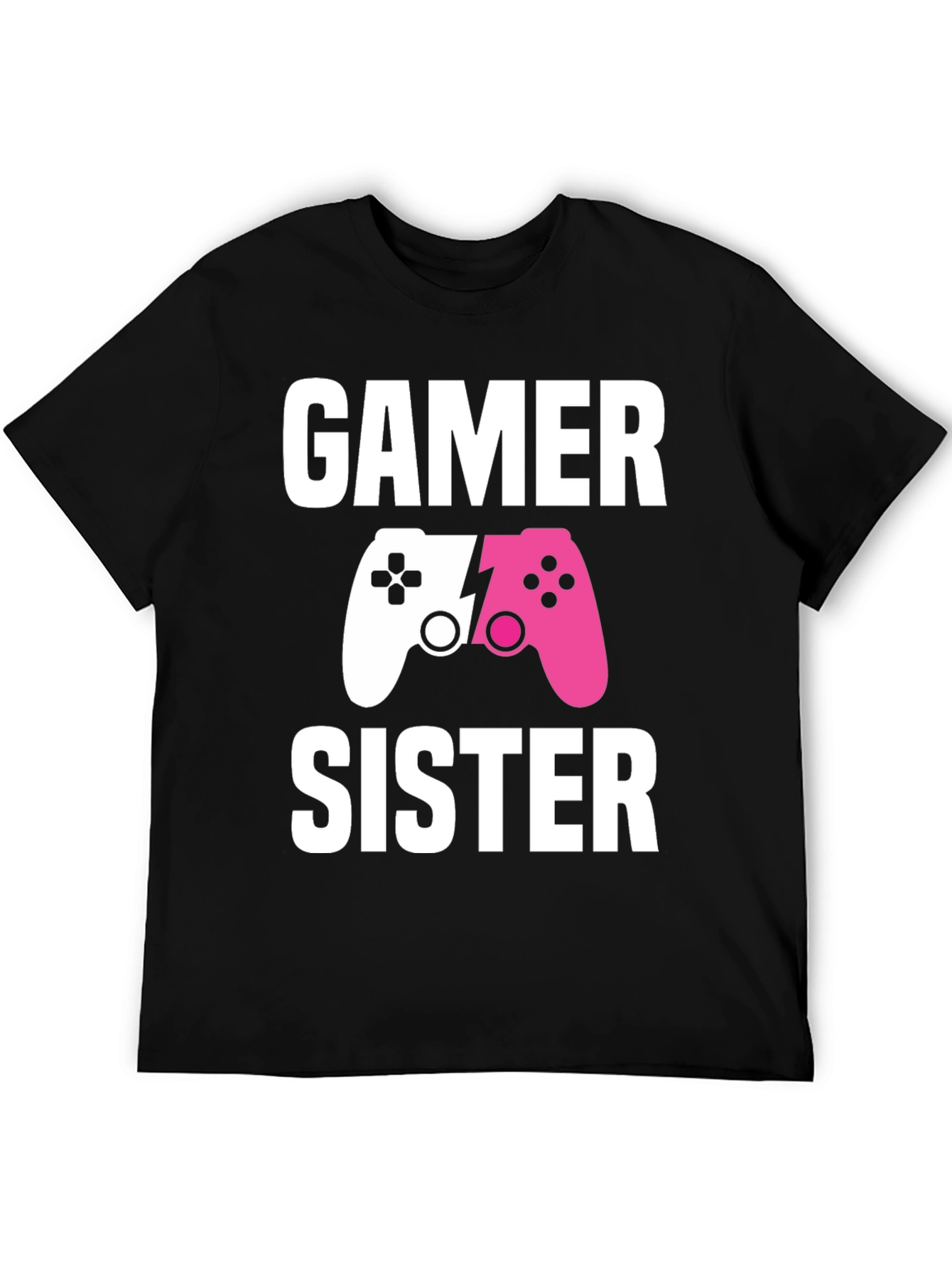 Black Gamer Sister T-Shirt | Matching Game Controller Tee view 5