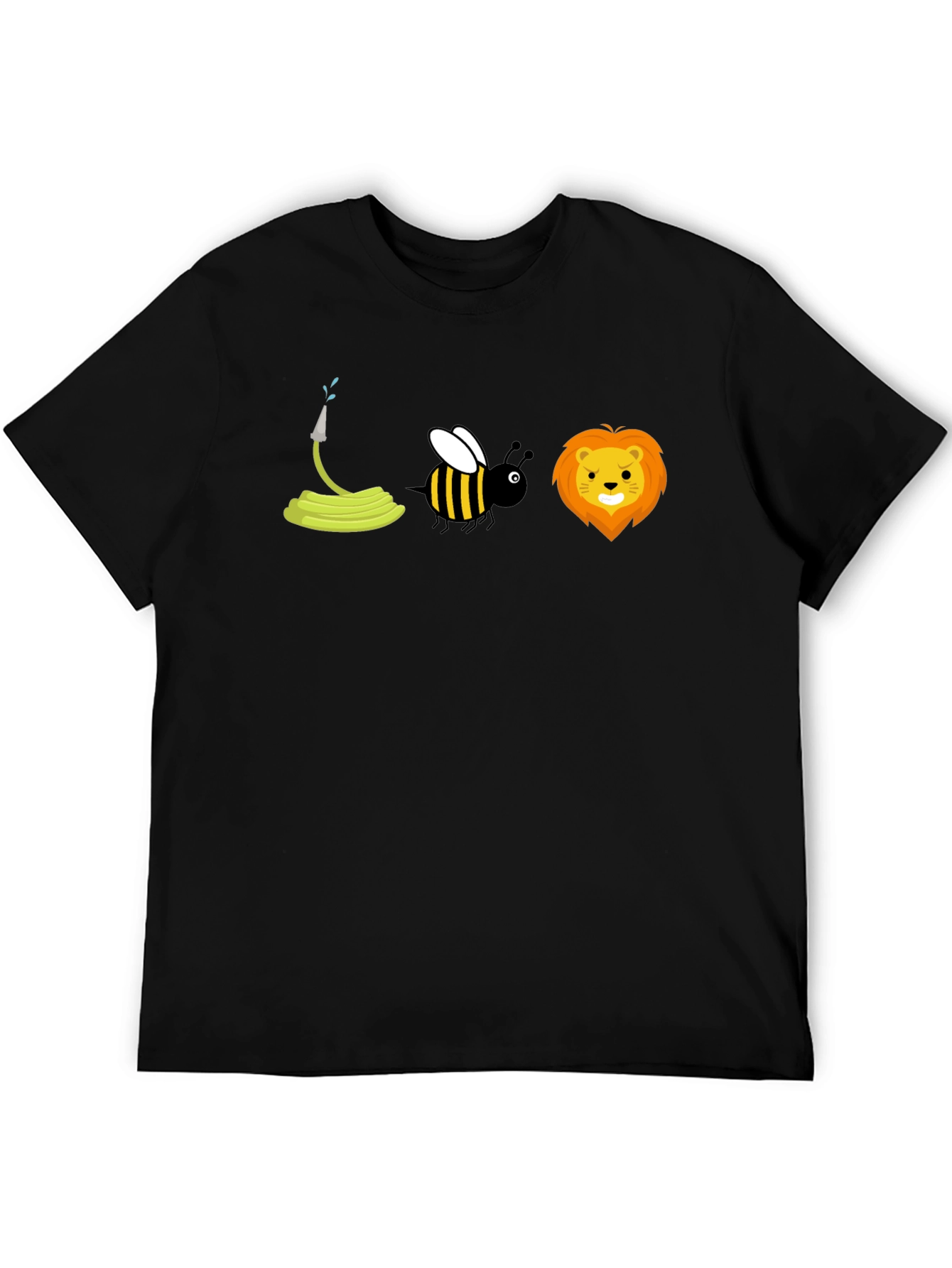 Black Hose-Bee-Lion Pun Graphic T-Shirt view 5