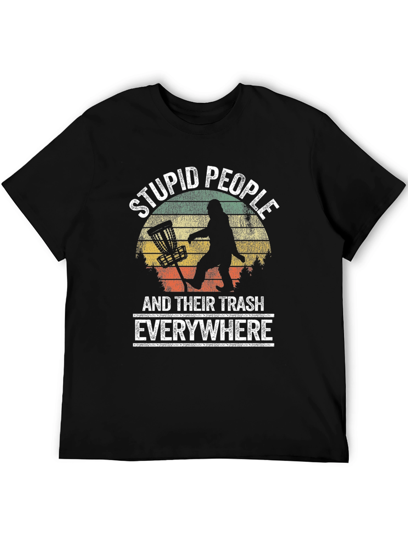 Black Stupid People Trash Everywhere T-Shirt view 5
