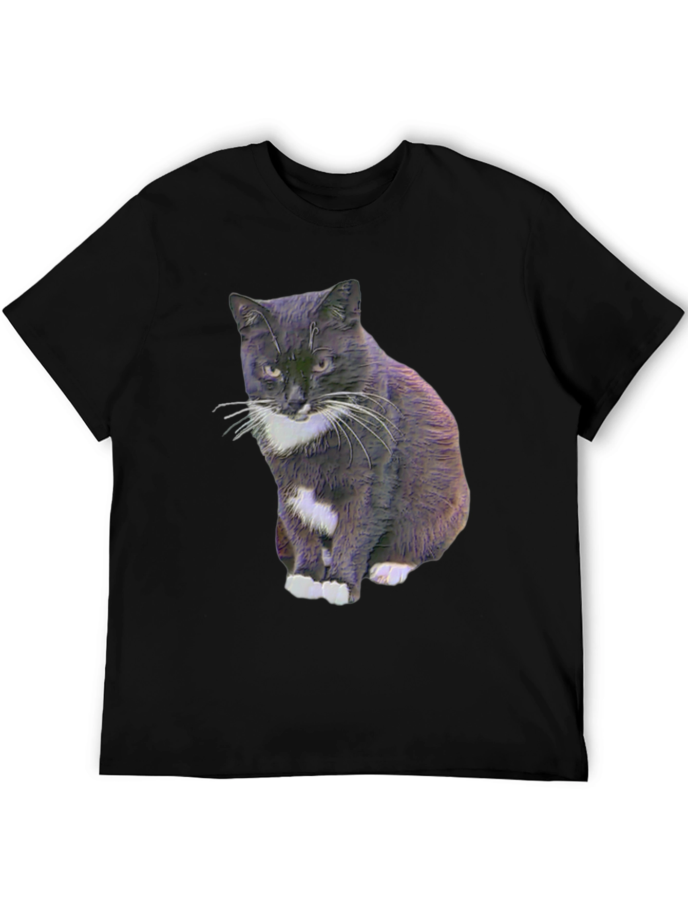 Black Cool Cat Graphic Tee - Black view 5