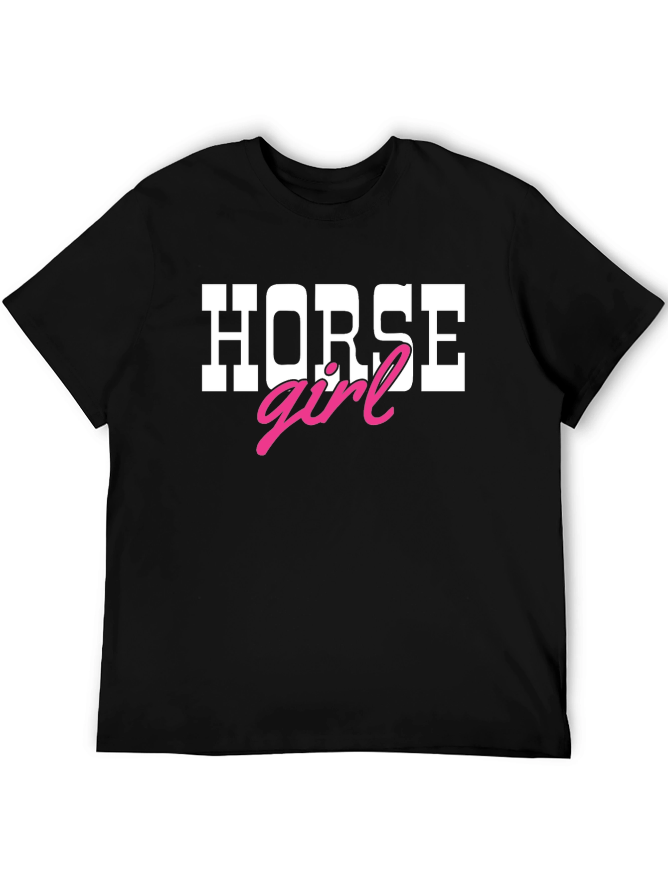Black Horse Girl T-Shirt - Black Tee view 5