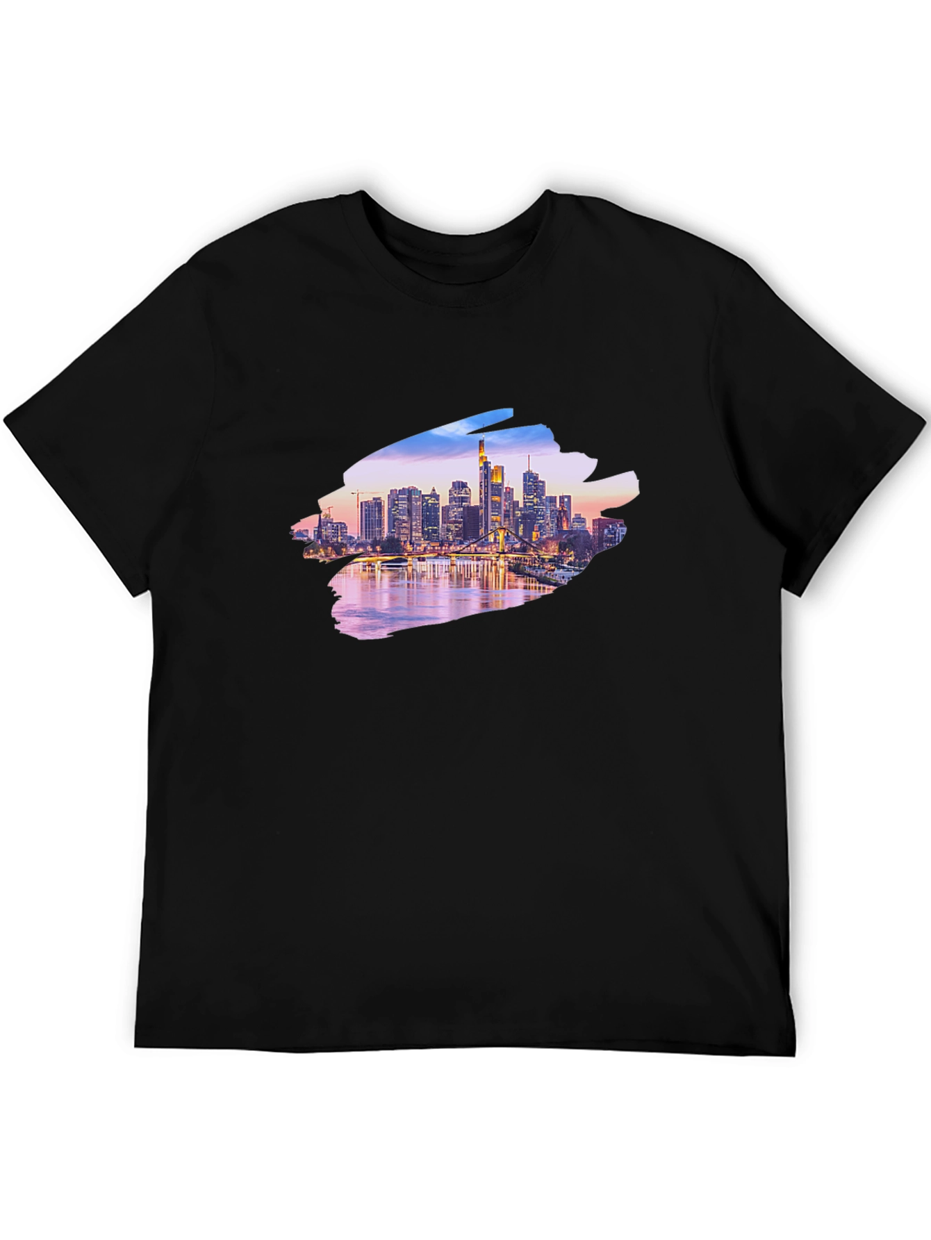 Black Cityscape Graphic Black T-Shirt view 5
