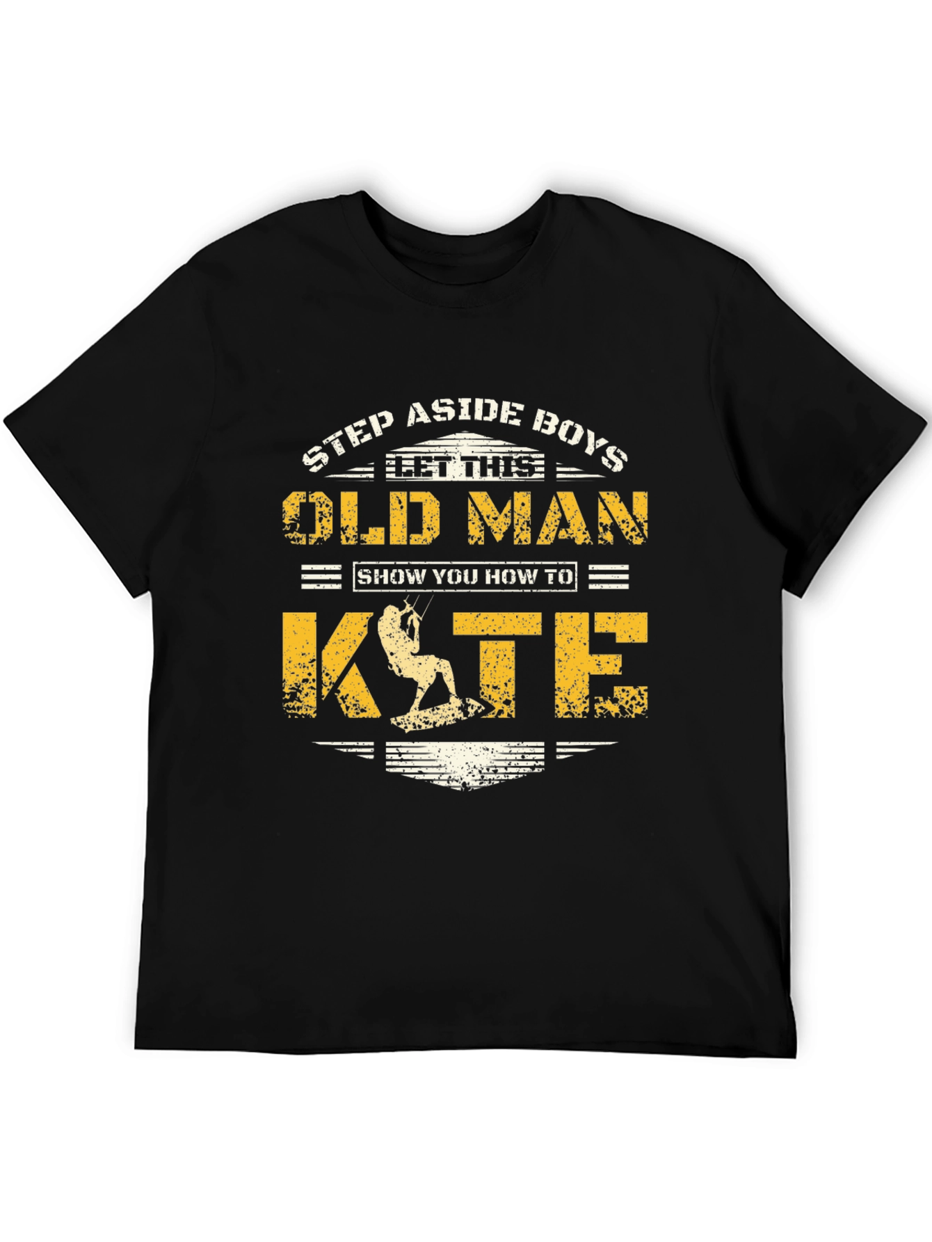 Black Old Man Kite T-Shirt: Step Aside Boys Tee view 5
