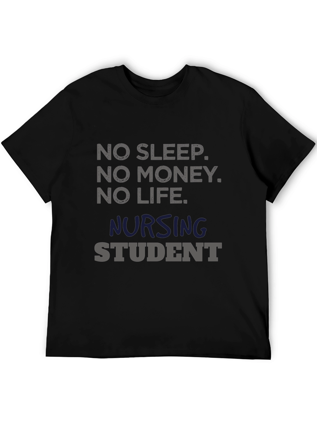 Black No Sleep Nursing Student T-Shirt - Black view 5