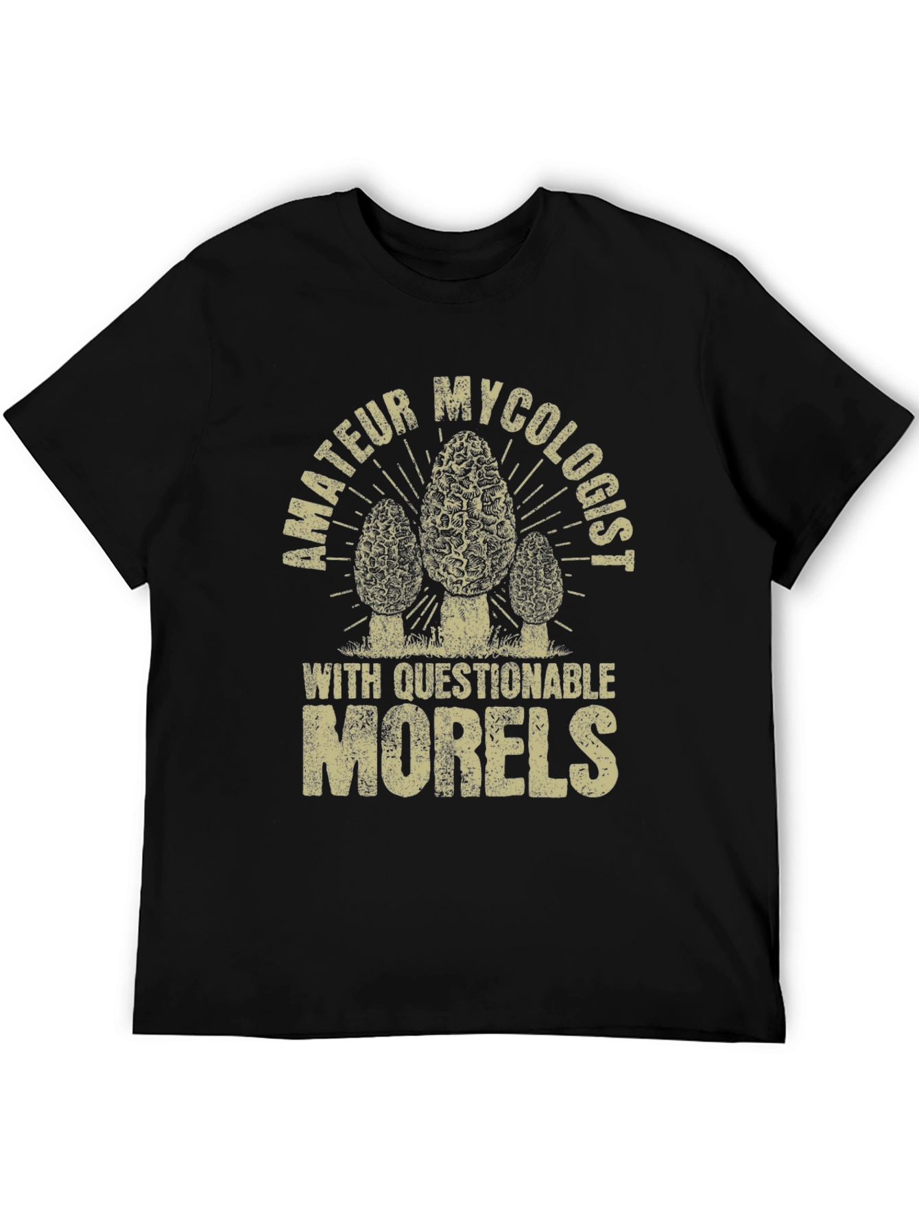 Black Amateur Mycologist Morel Mushroom T-Shirt view 5