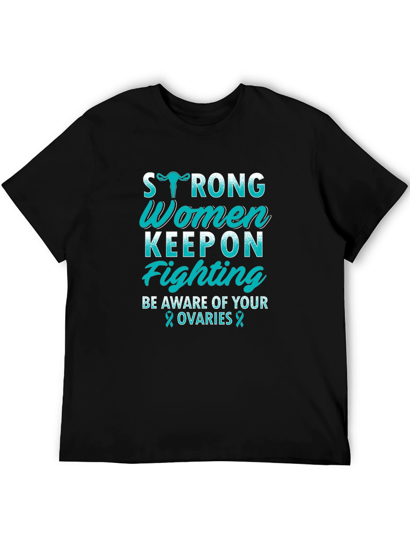 Black Strong Women Keep On Fighting Awareness T-Shirt view 5