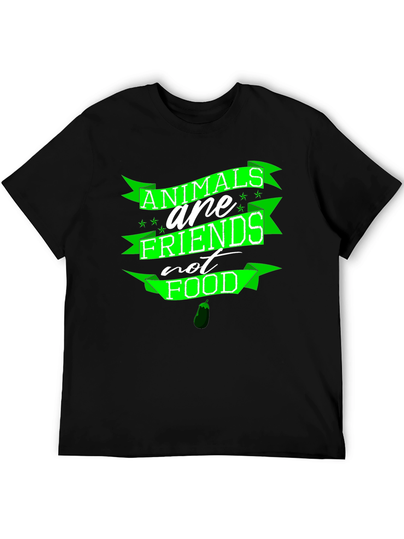 Black Animals are Friends T-Shirt - Vegan Friendly view 5