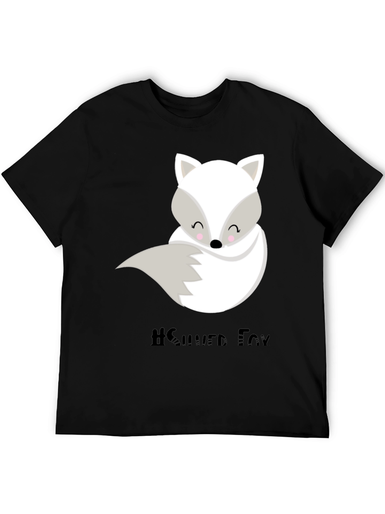 Black Cute Silver Fox Graphic Tee - Unisex Style view 5