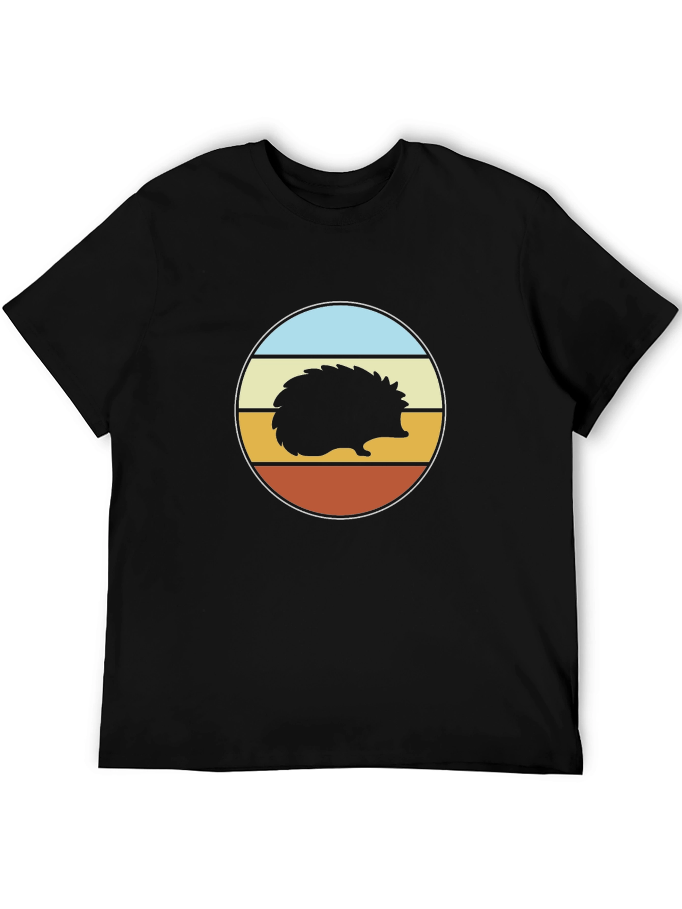 Black Retro Hedgehog Graphic Tee - Unisex Black T-Shirt view 5