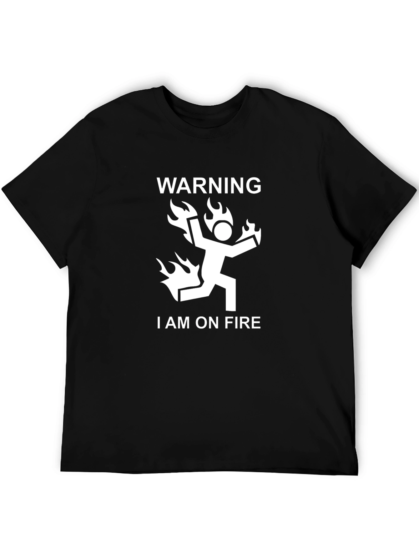 Black Warning I Am On Fire Graphic T-Shirt view 5