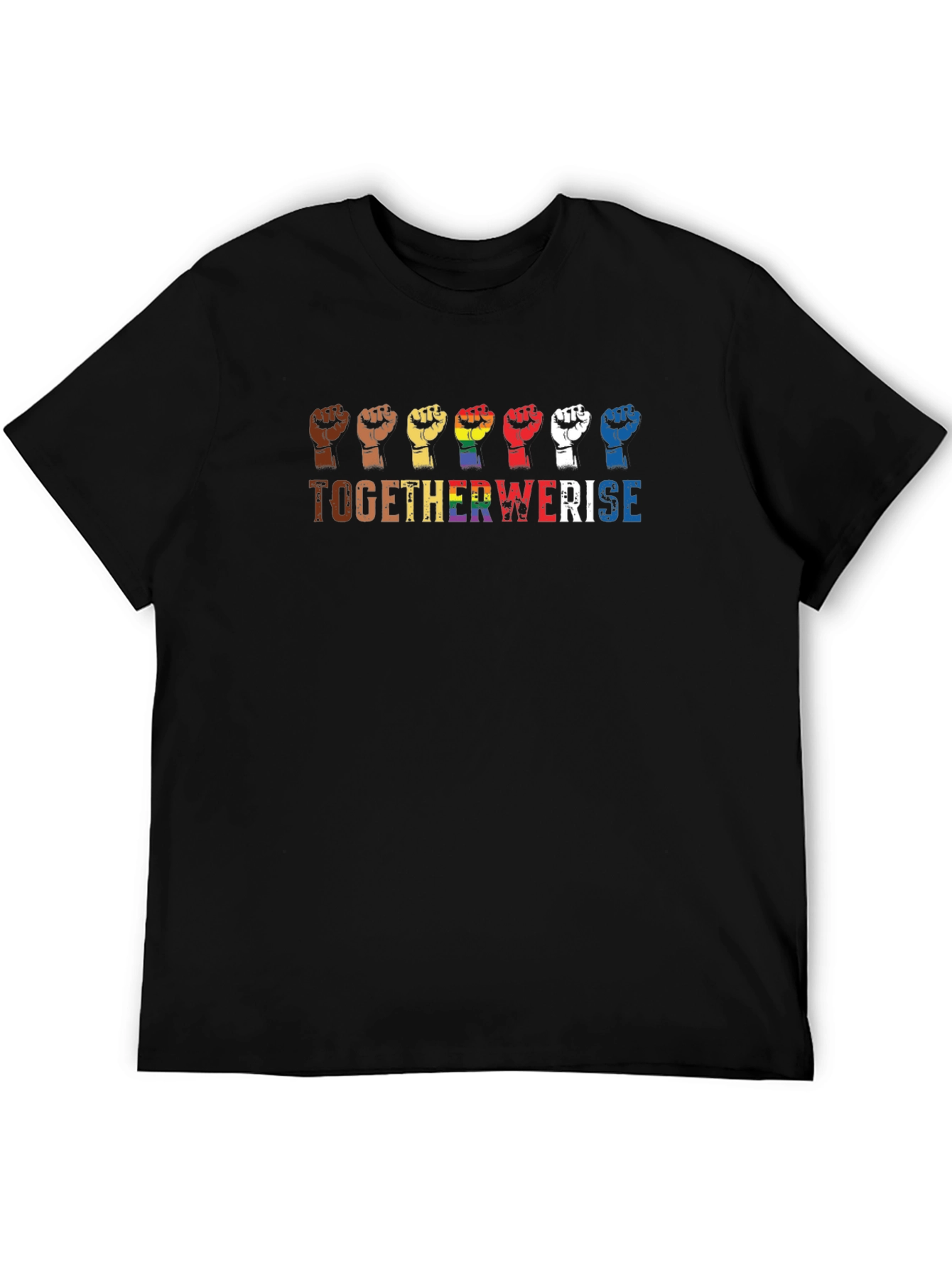 Black Together We Rise T-Shirt - Equality Pride view 5