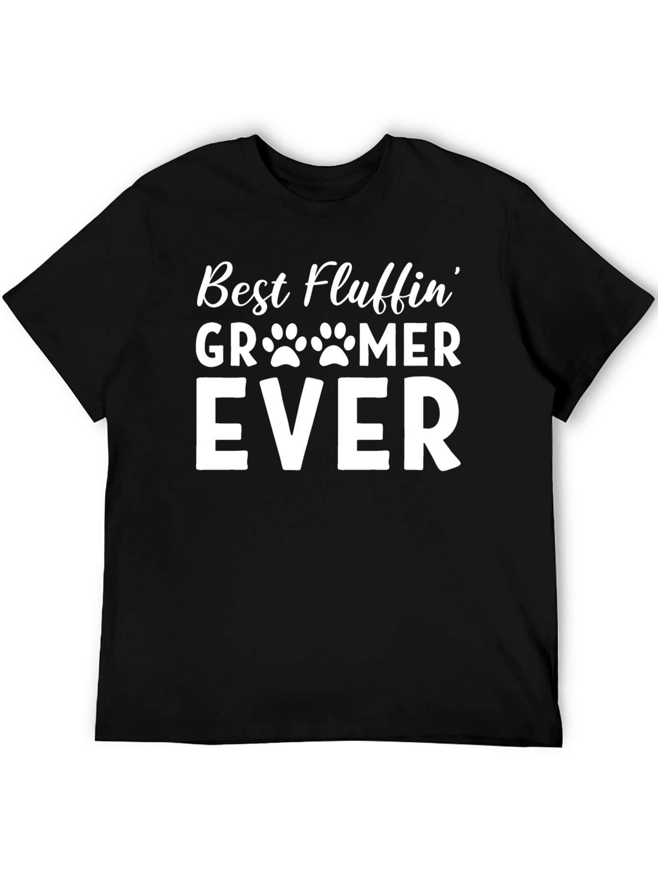Black Best Fluffin' Groomer Ever Black T-Shirt view 5