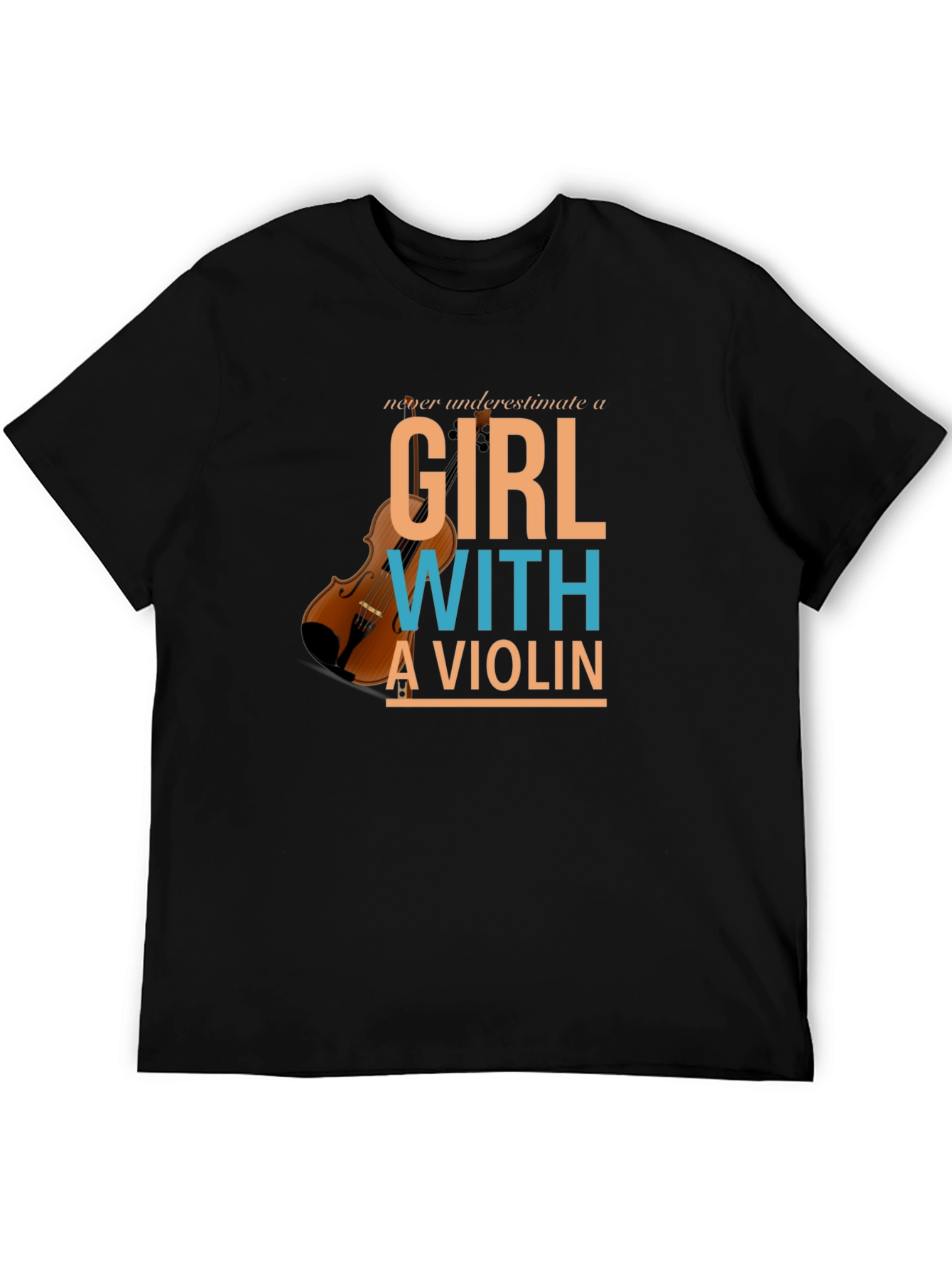 Black Violin Girl T-Shirt - Musician Gift view 5