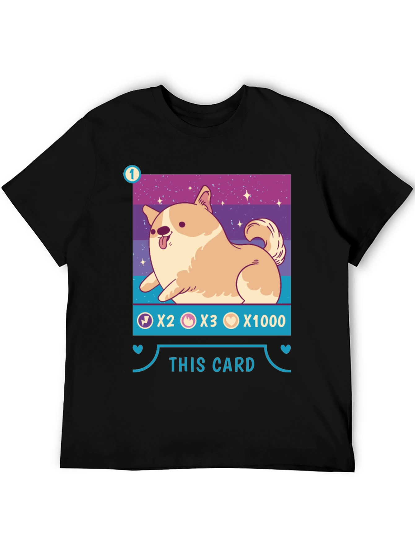 Black Corgi Card Game T-Shirt - Cute & Stylish! view 5