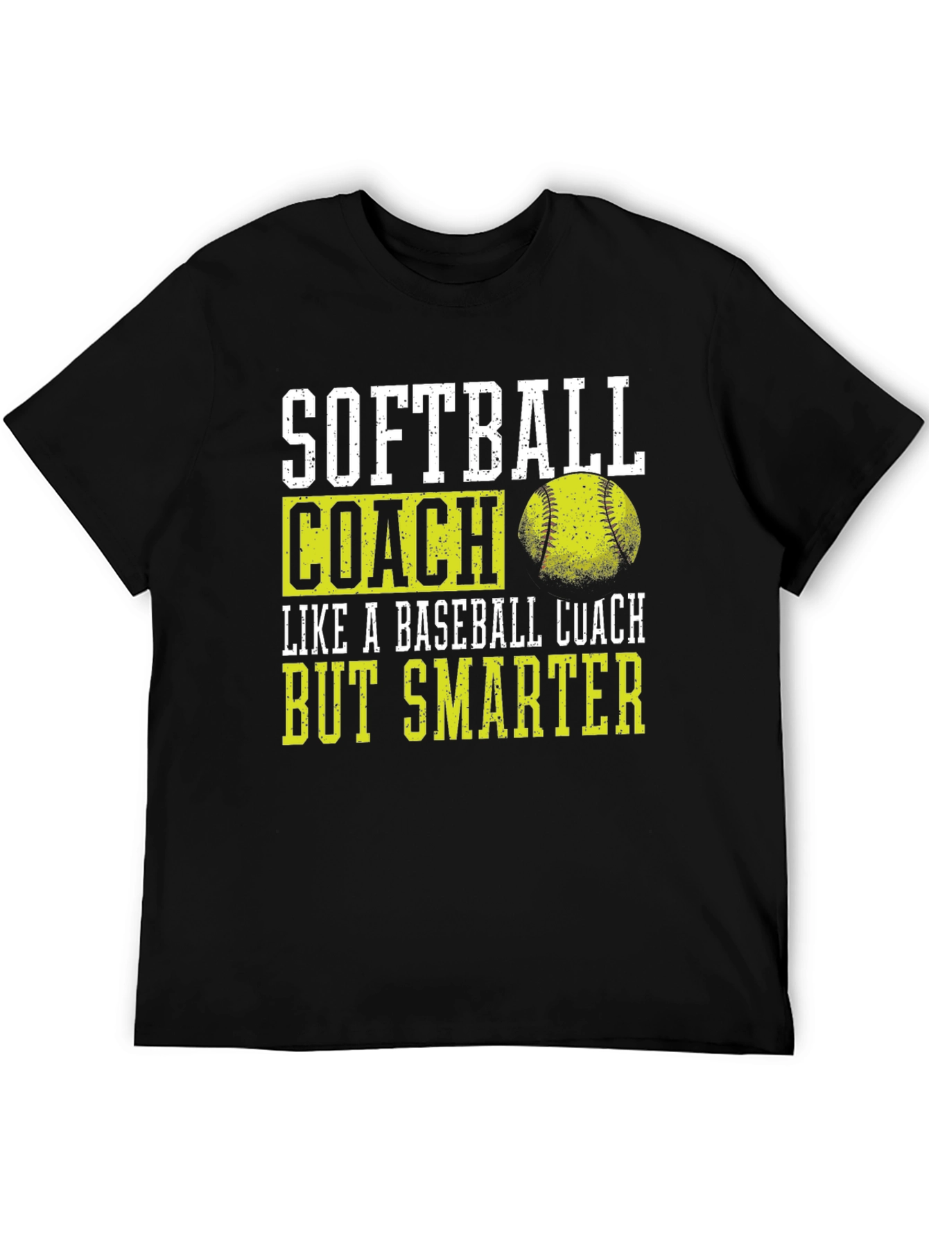Black Softball Coach Smarter Graphic Tee view 5