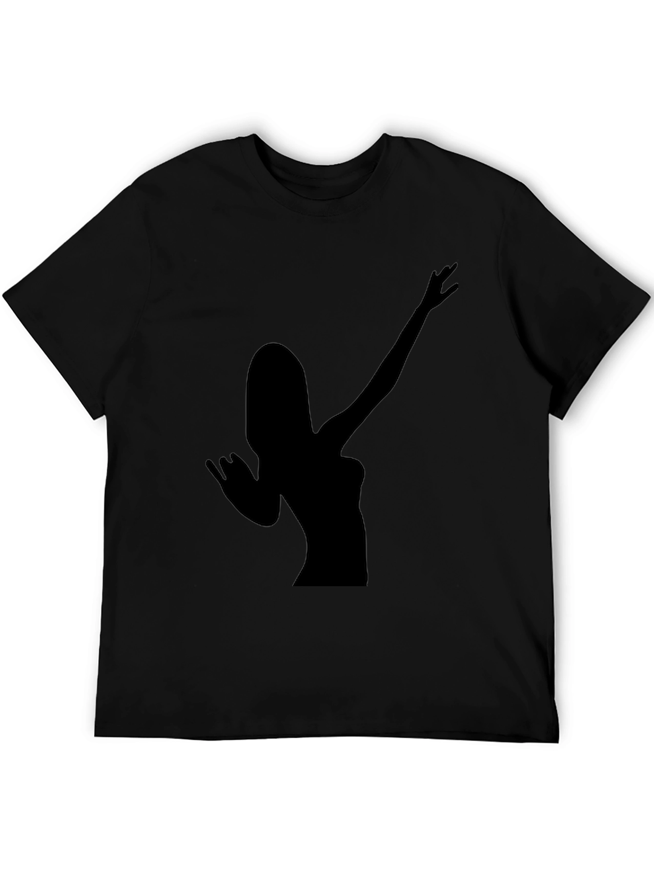 Black Silhouette Woman Gesture Black T-Shirt view 5
