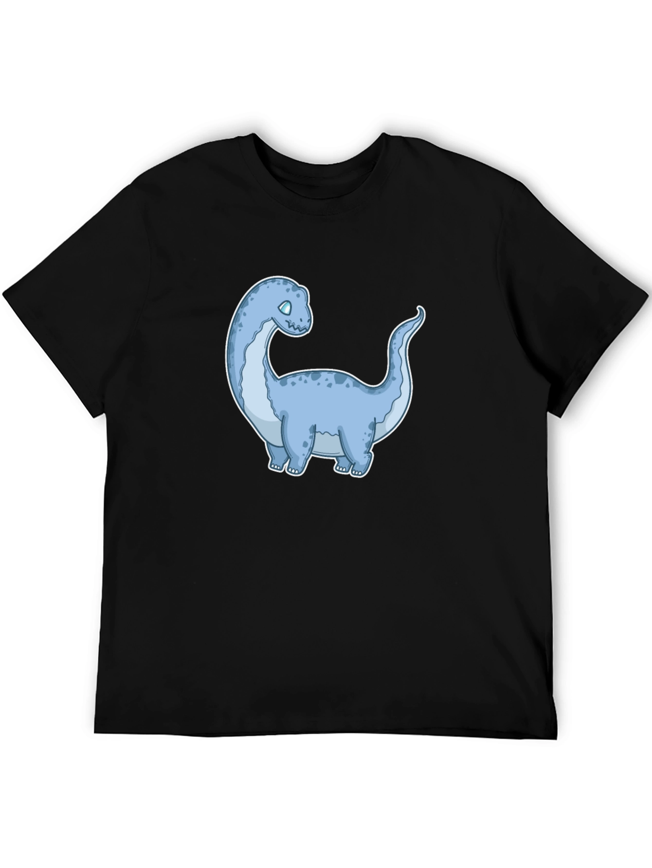 Black Cartoon Dinosaur Graphic Tee - Black view 5