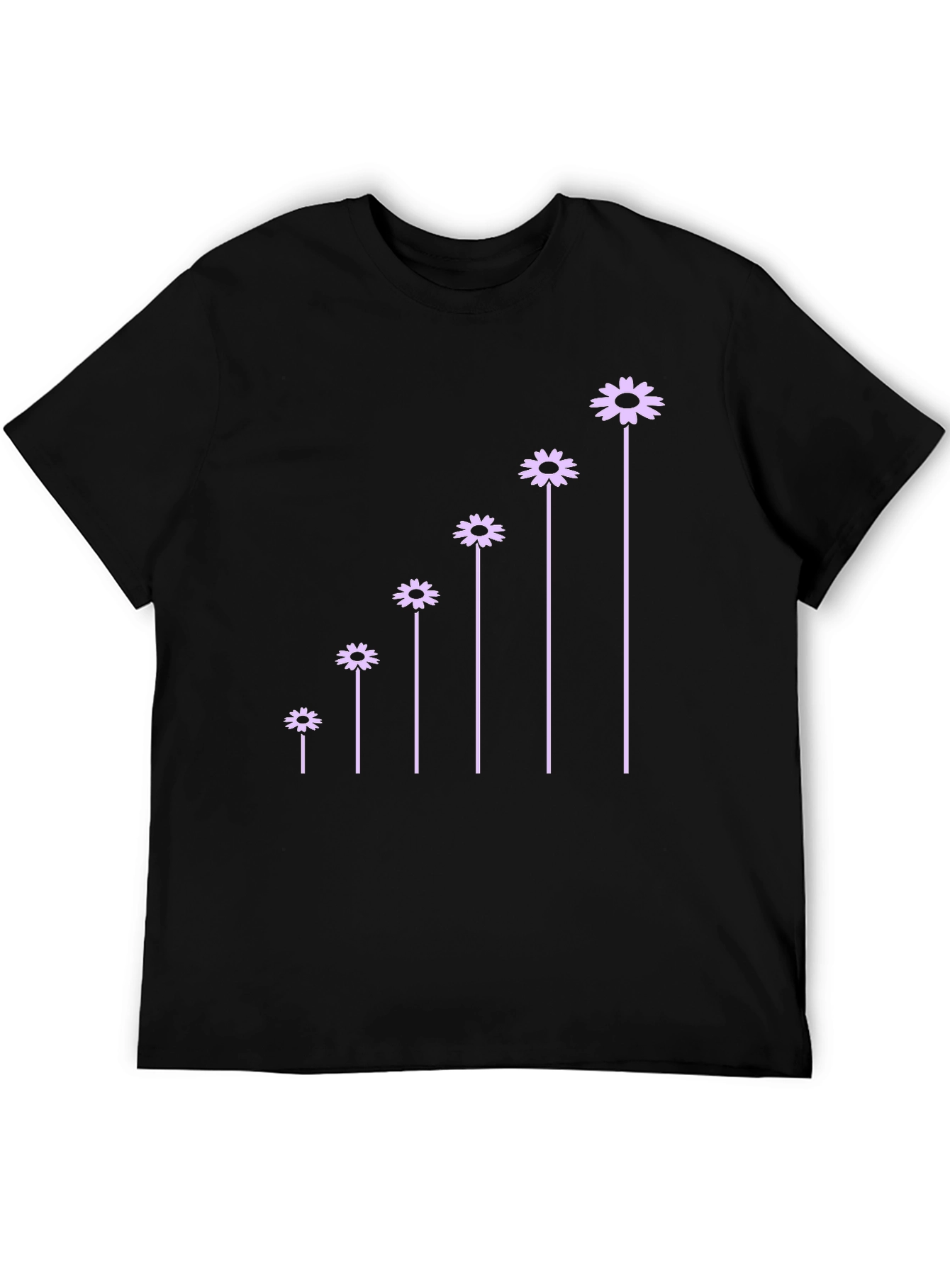 Black Floral Growth Black T-Shirt view 5