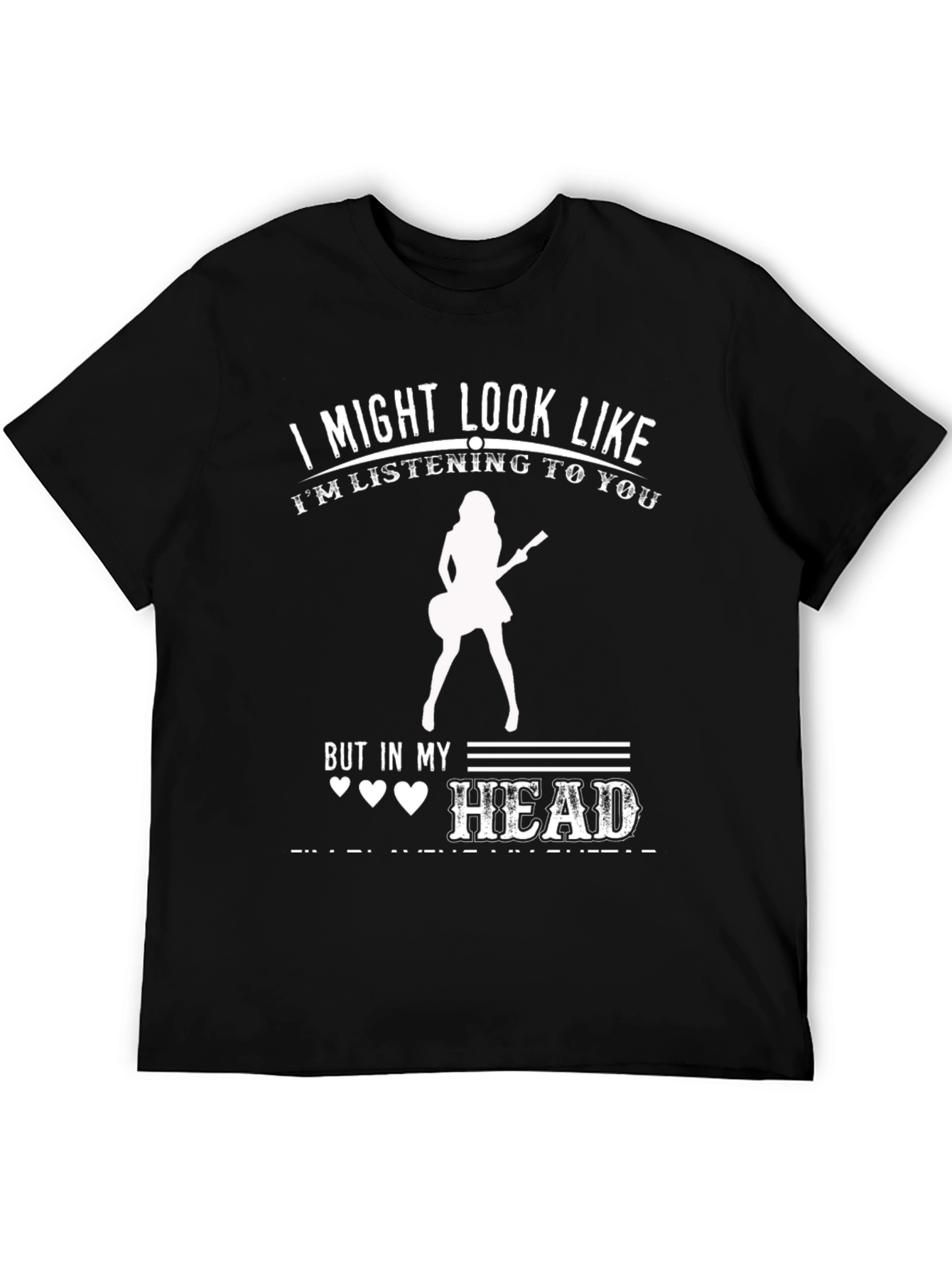 Black I Might Look Like I'm Listening Graphic T-Shirt view 5