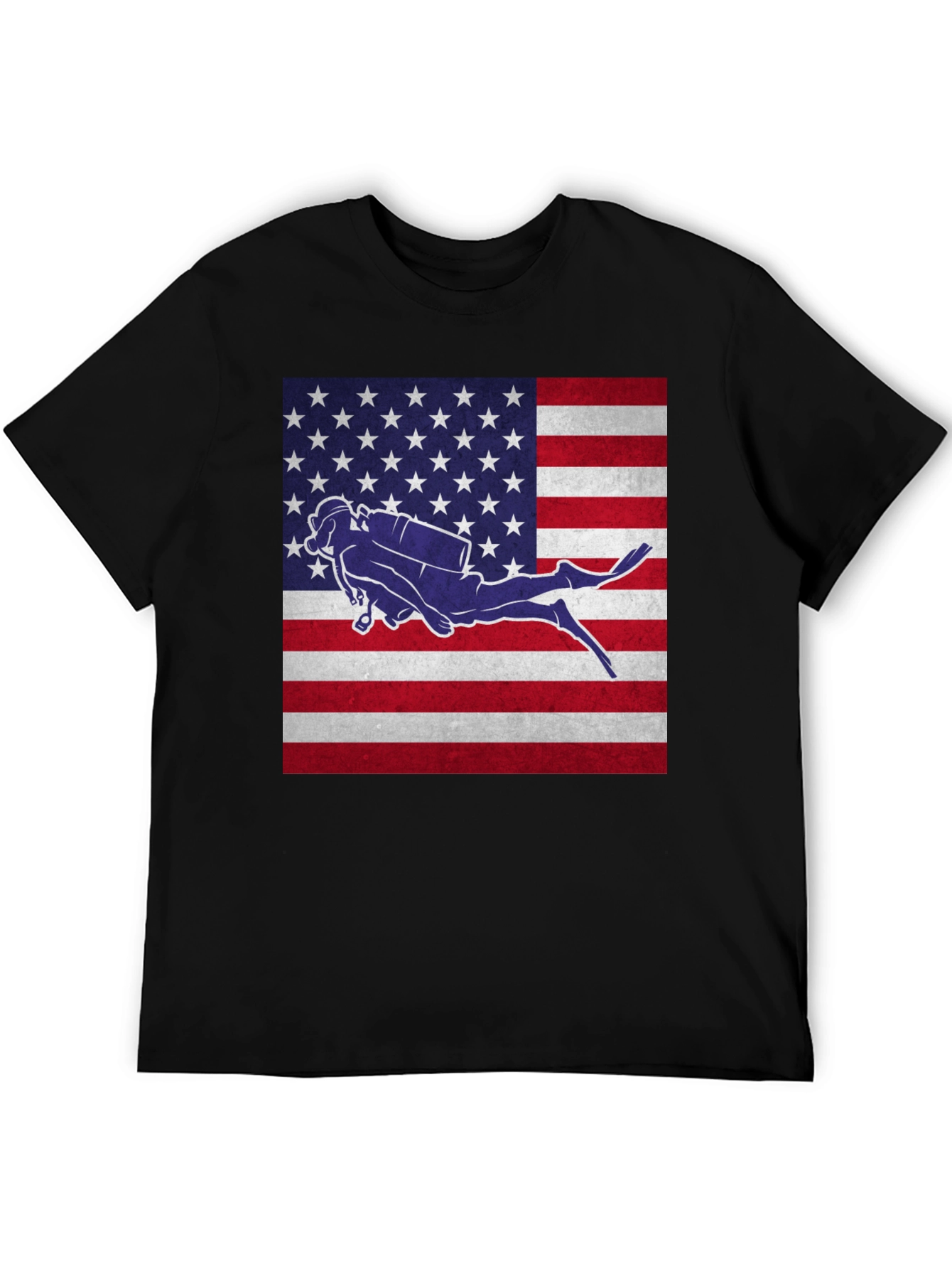 USA Flag Scuba Diver T-Shirt - Patriotic Dive Apparel - 5
