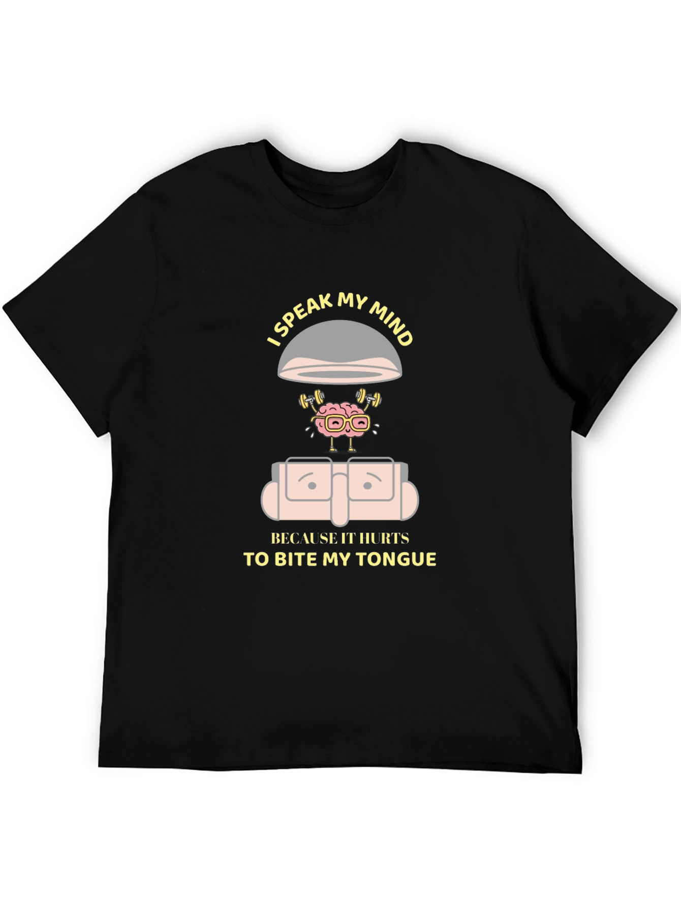 Black Speak My Mind Graphic Tee - Black Humor T-Shirt view 5