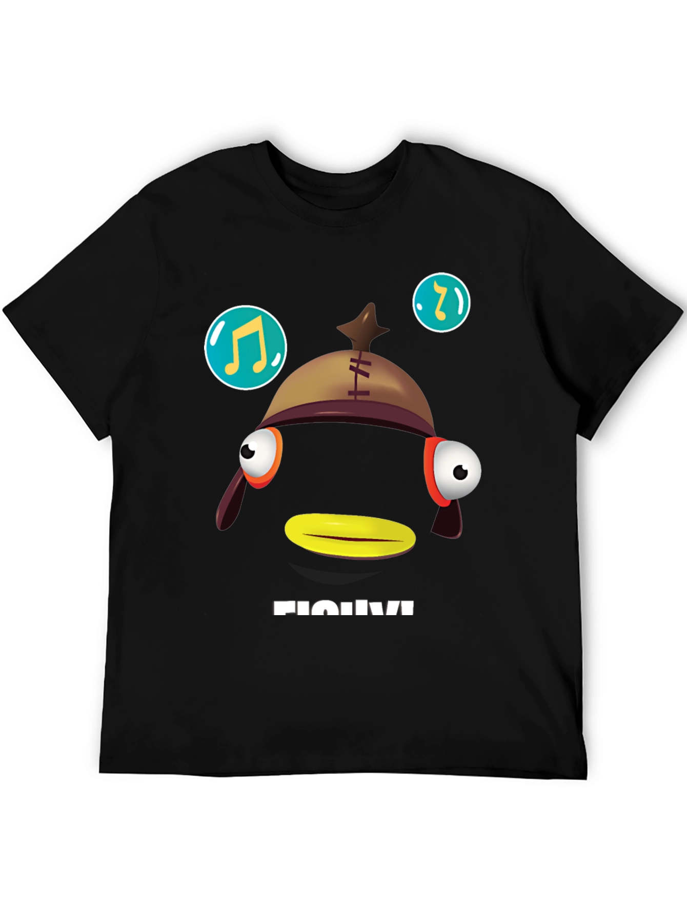 Black Funny Fish T-Shirt - Unique Graphic Tee view 5
