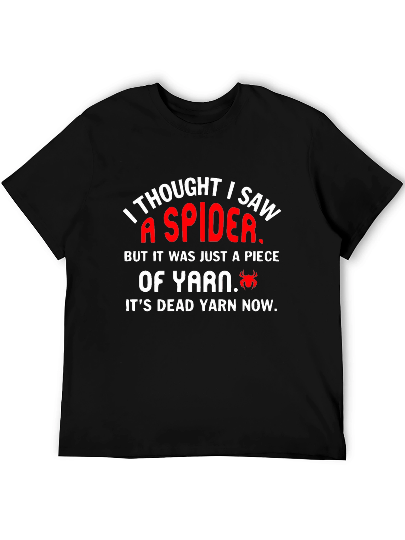 Black Funny Spider Yarn T-Shirt view 5