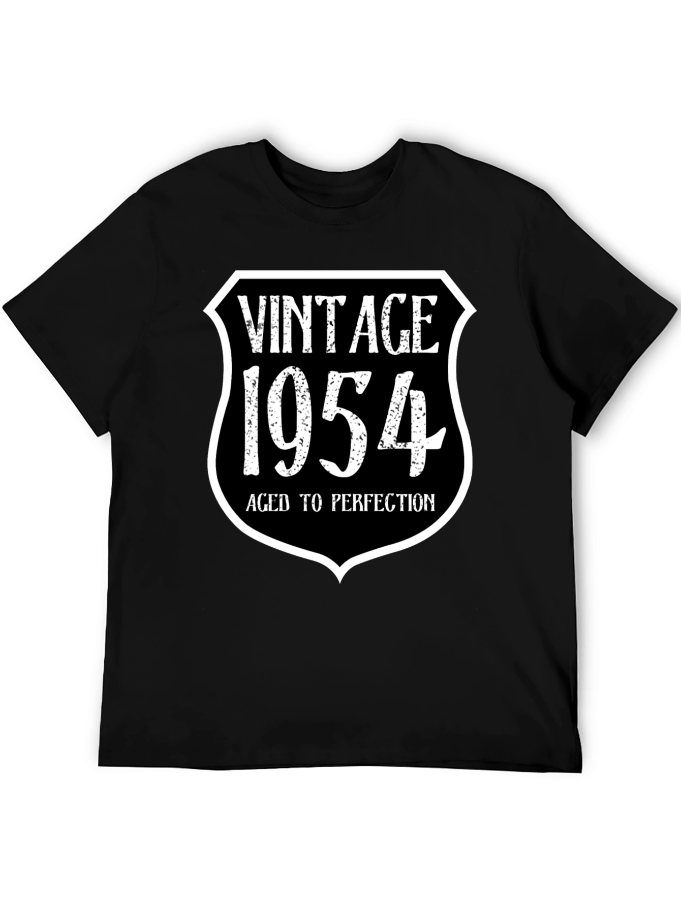 Black Vintage 1954 Aged To Perfection Black T-Shirt view 5