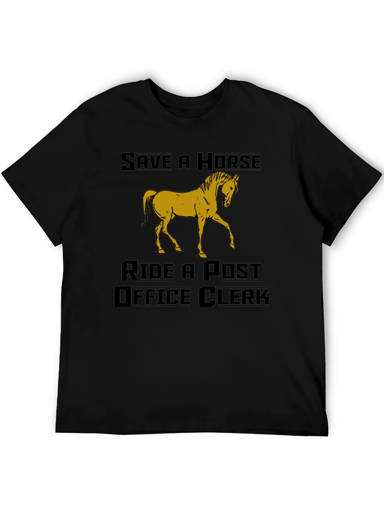 Black Save a Horse Ride a Post Office Clerk Graphic Tee view 5