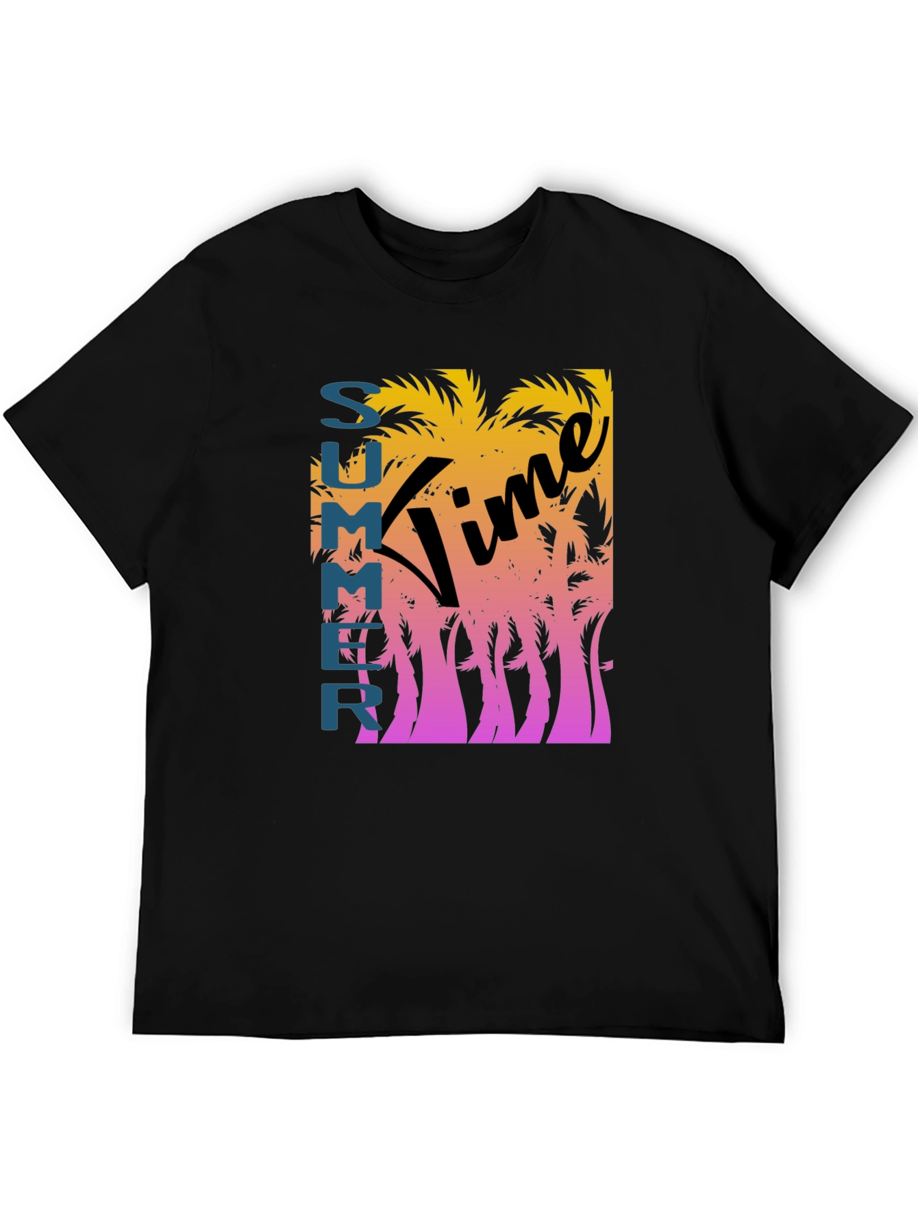 Black Summer Time Graphic Tee - Black view 5