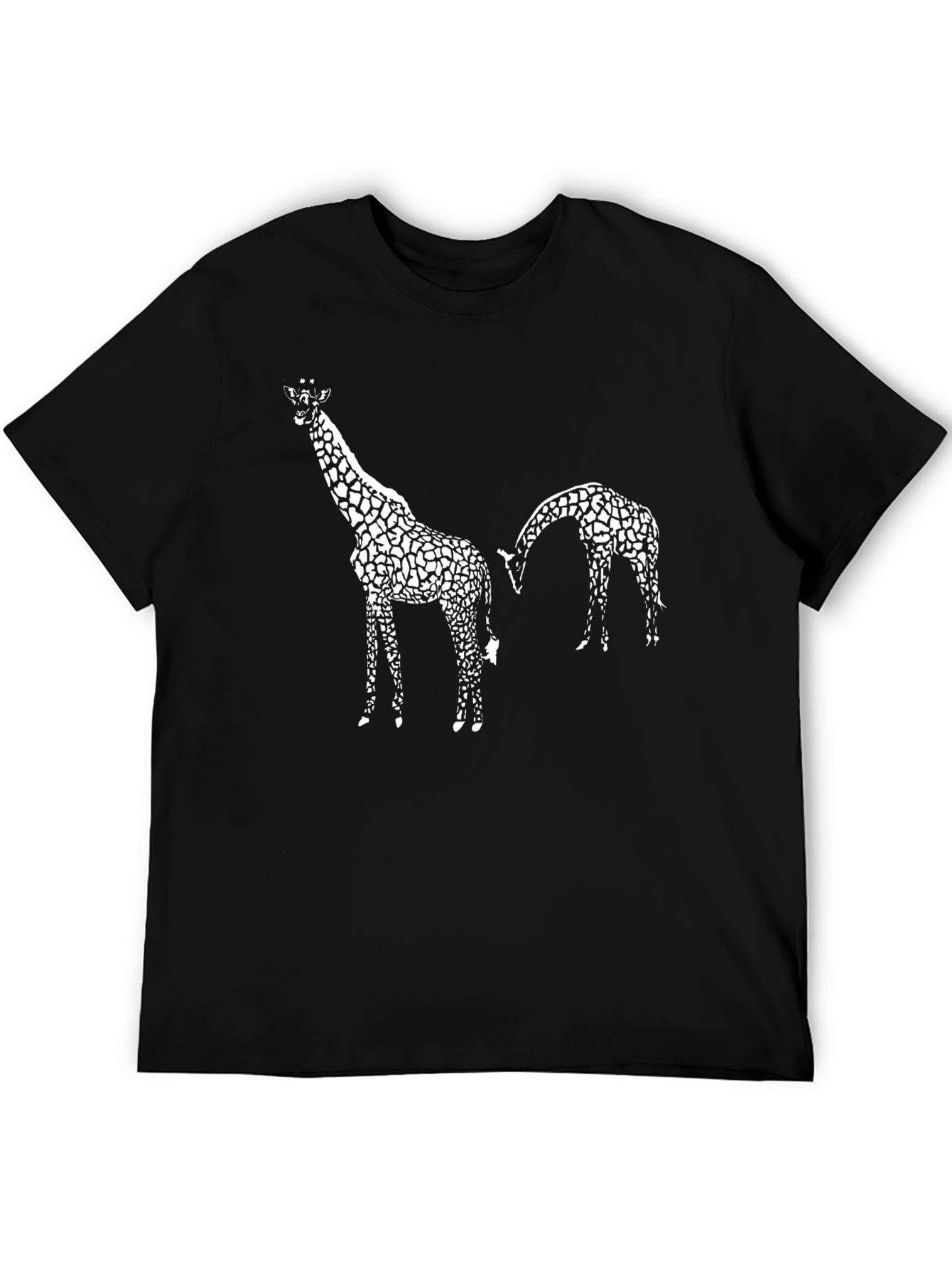 Black Giraffe Graphic Tee - Black Cotton Shirt view 5